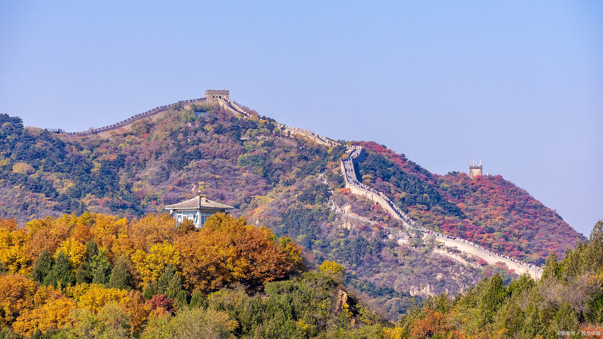 八达岭长城枫叶图片图片