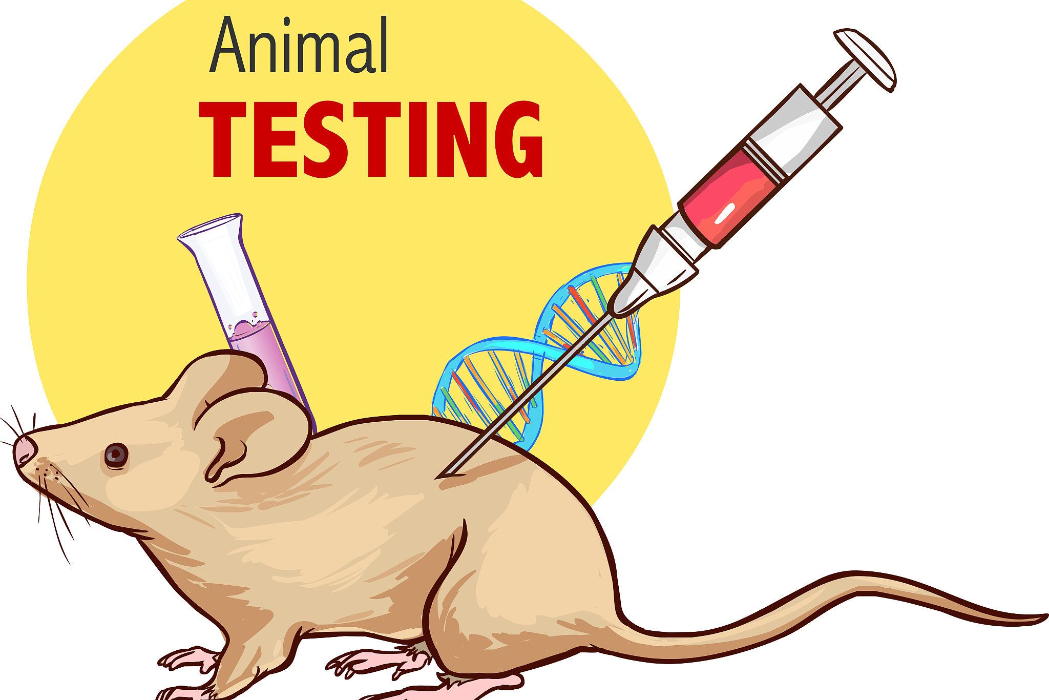给药动物卡通图体内动物实验 动画实验操作 卡通药物在动物体内的转化