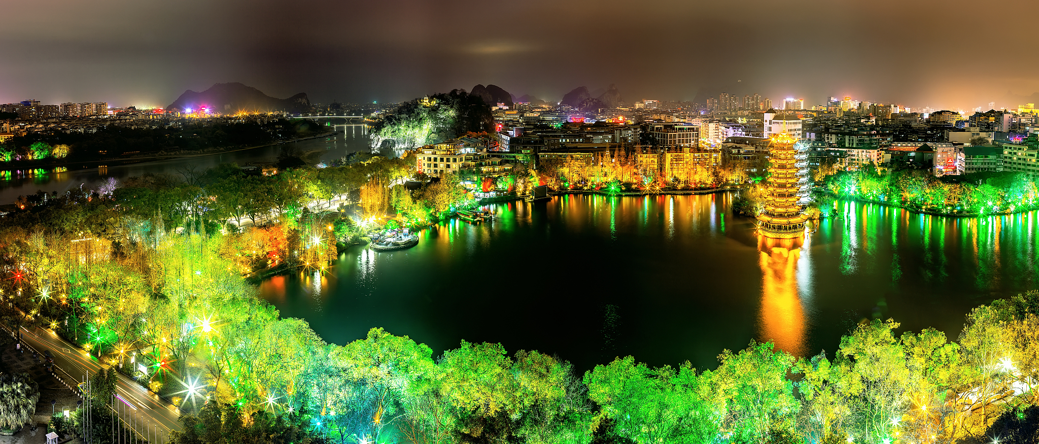 桂林市内夜景必去地方图片