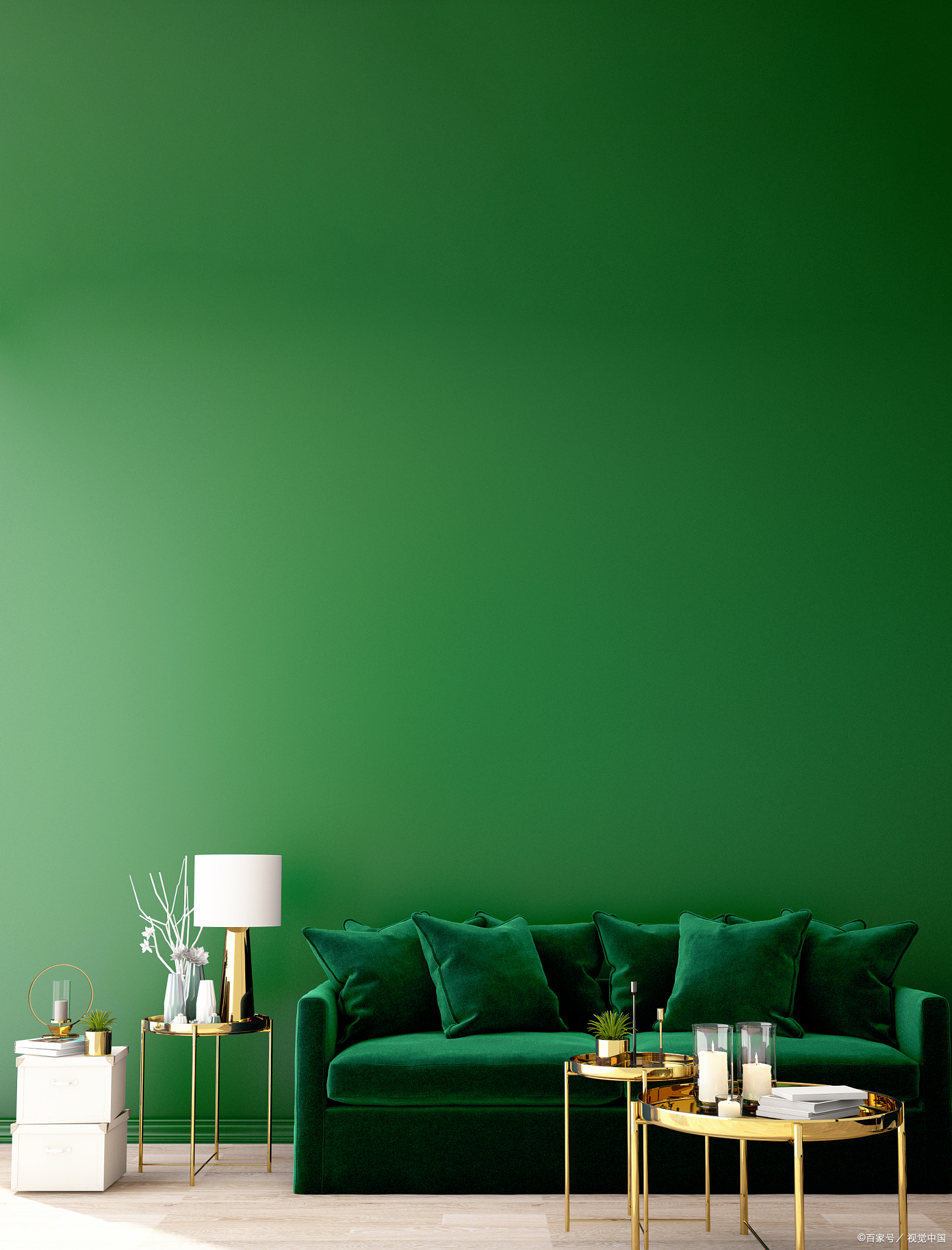 墨绿色沙发,搭配什么颜色的沙发垫?