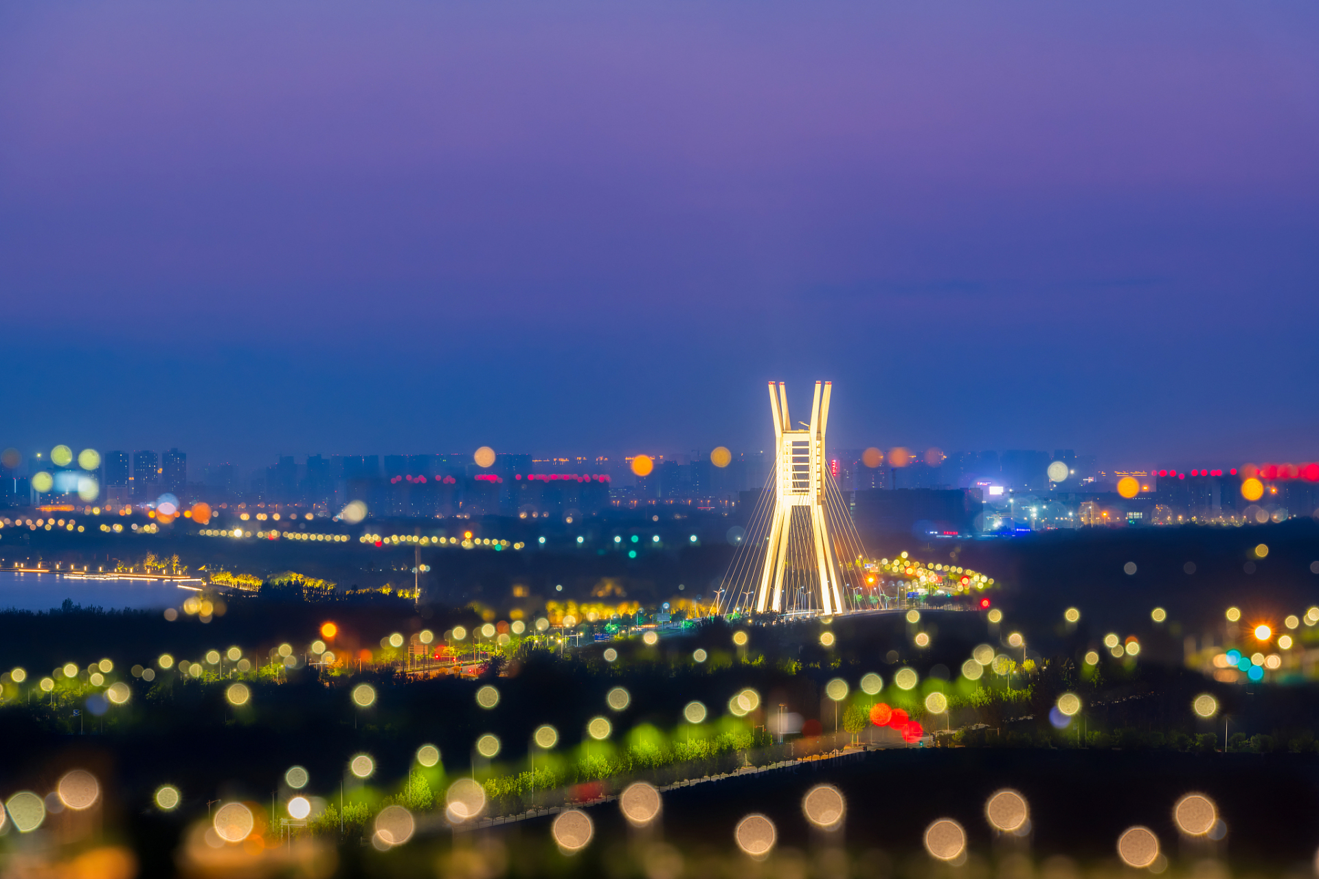 "不得不说,郑州龙湖夜景真的太美啦!