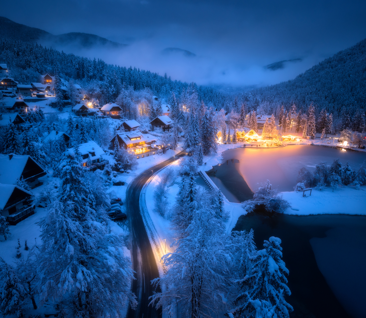 漠河极光的雪景 梦幻般的冰雪盛宴