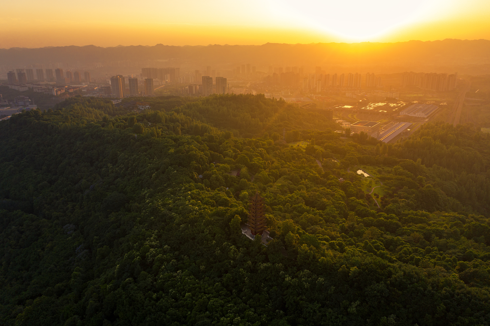 岳麓山山顶风景图片