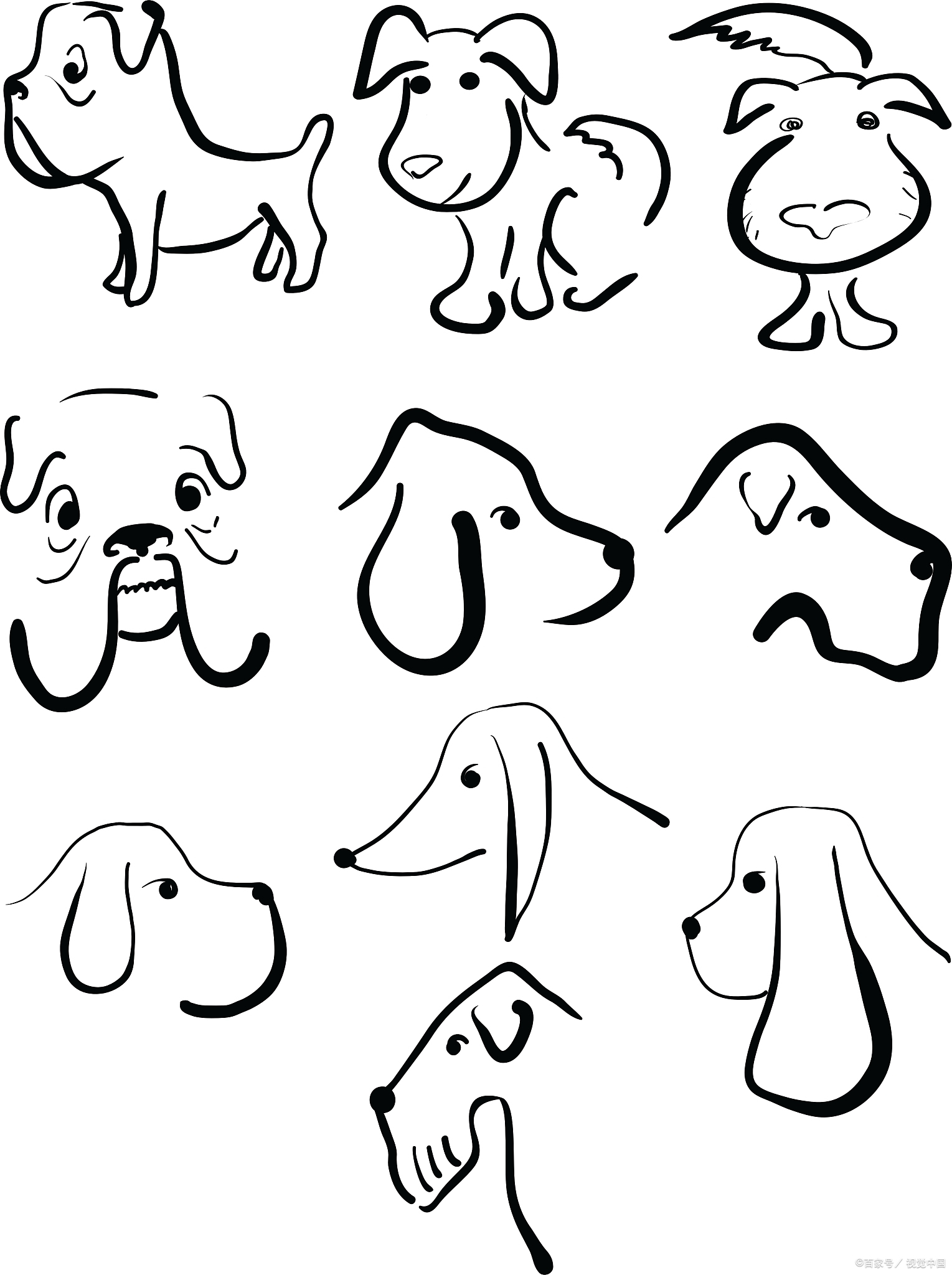 简笔画想象一下,你手中握着一支铅笔,在纸上轻轻勾勒出一只小狗的轮廓