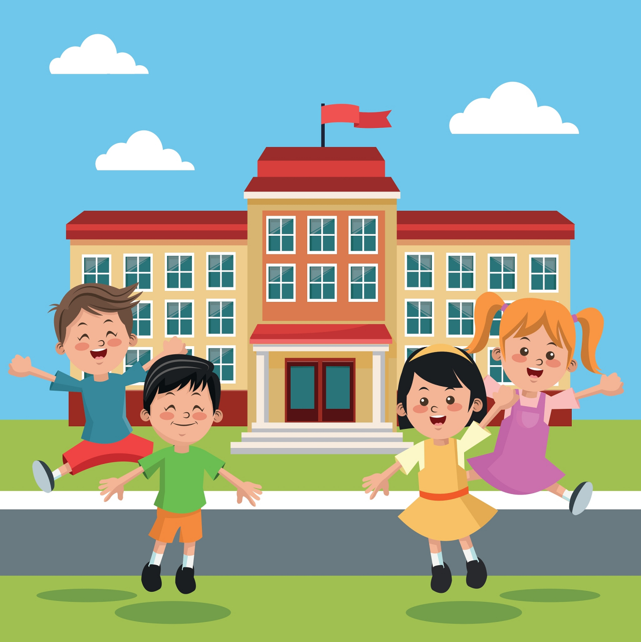 开学了,阳光洒满校园,花香让人心情愉悦.