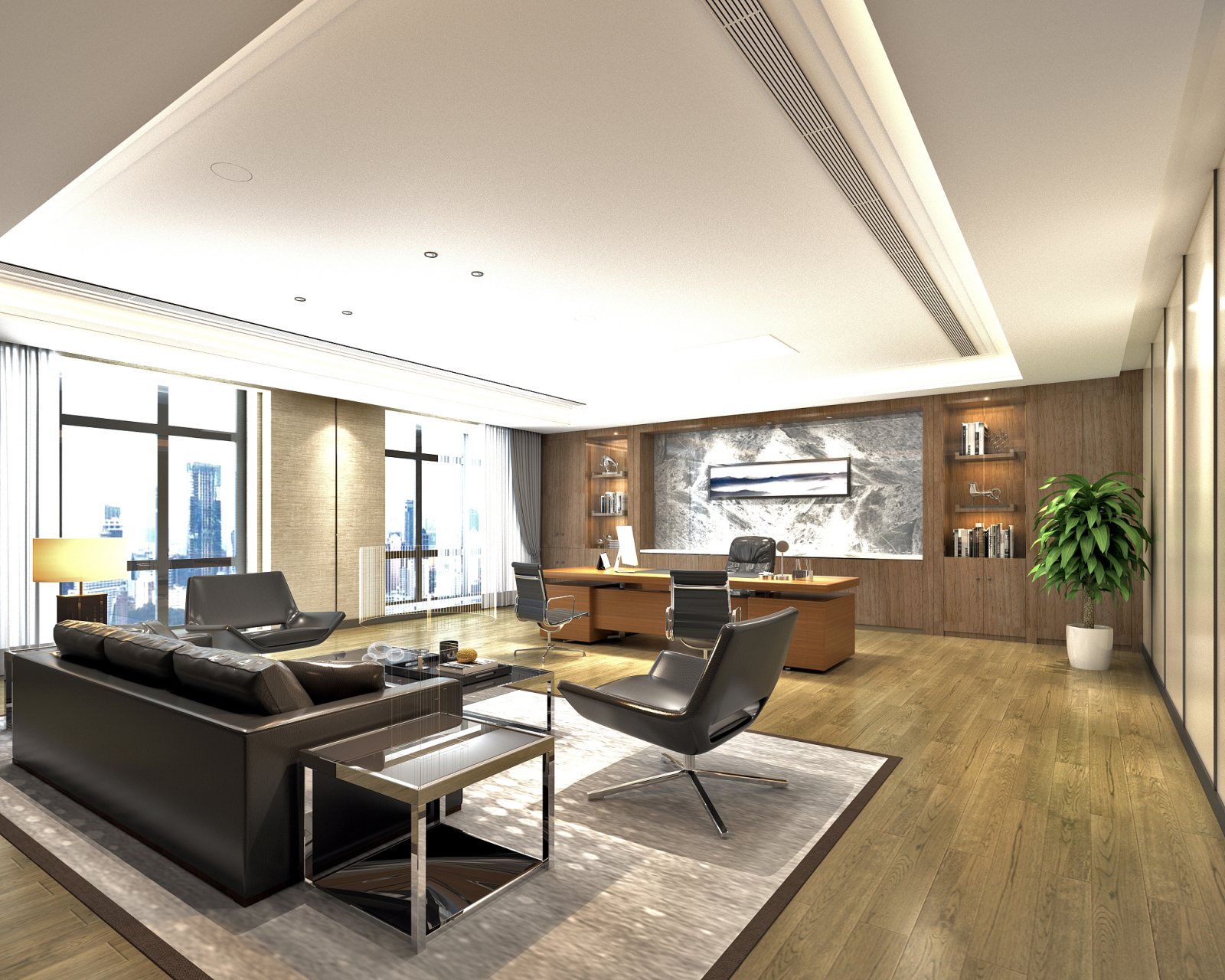 我们在设计董事长办公室时,风格的选择很重要.