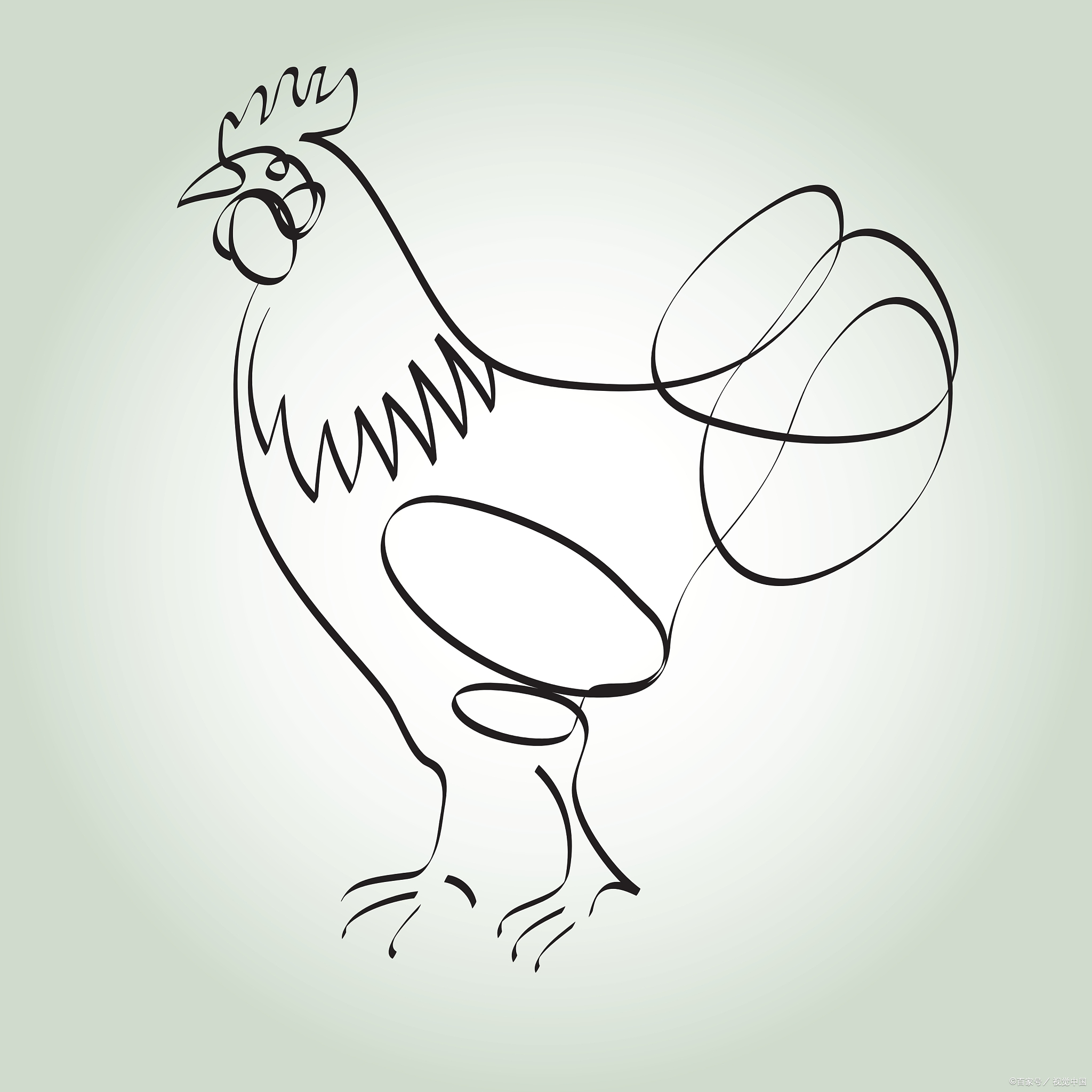 公鸡怎么画简笔画
