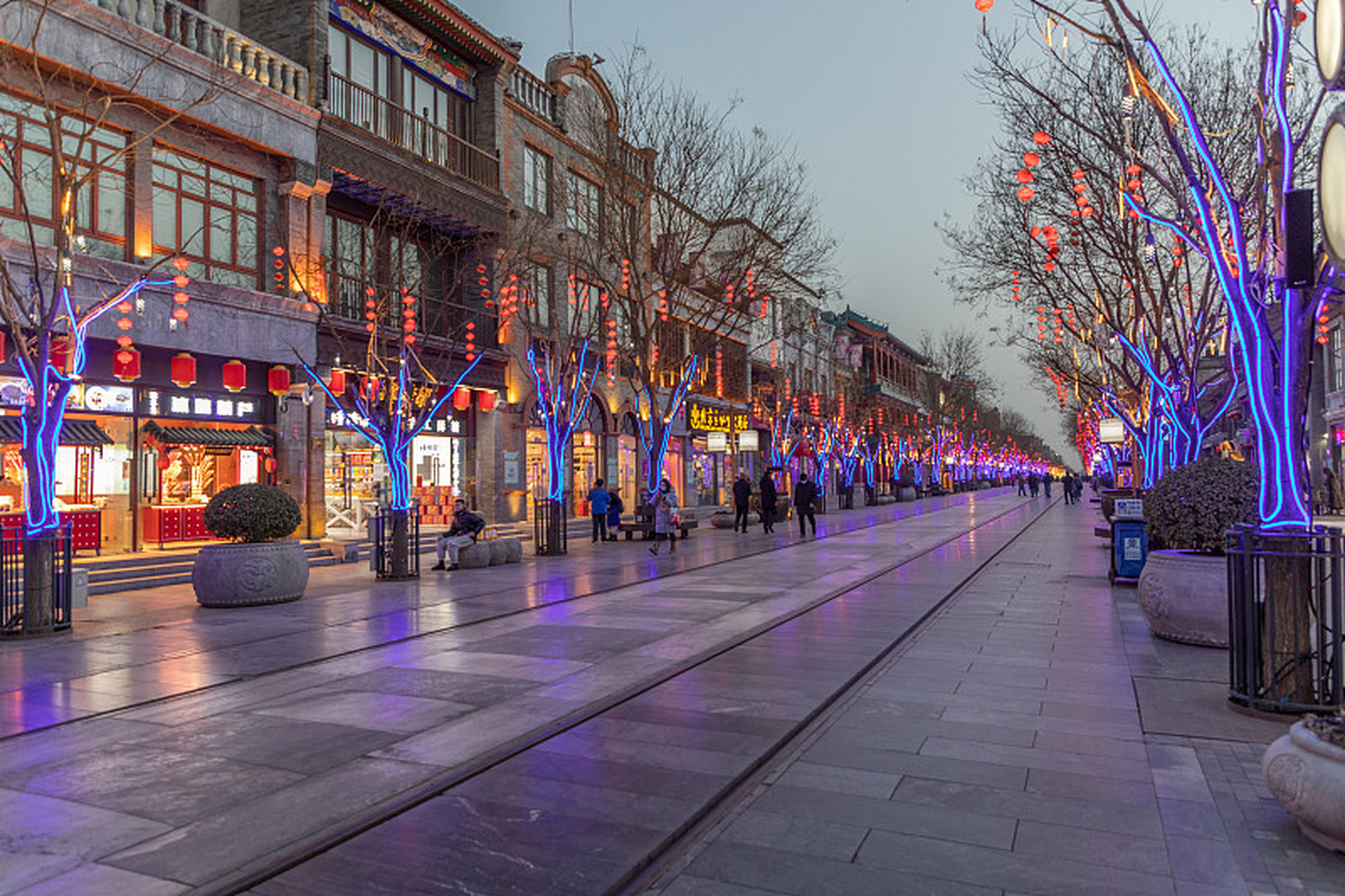 北京夜景 前门大街图片