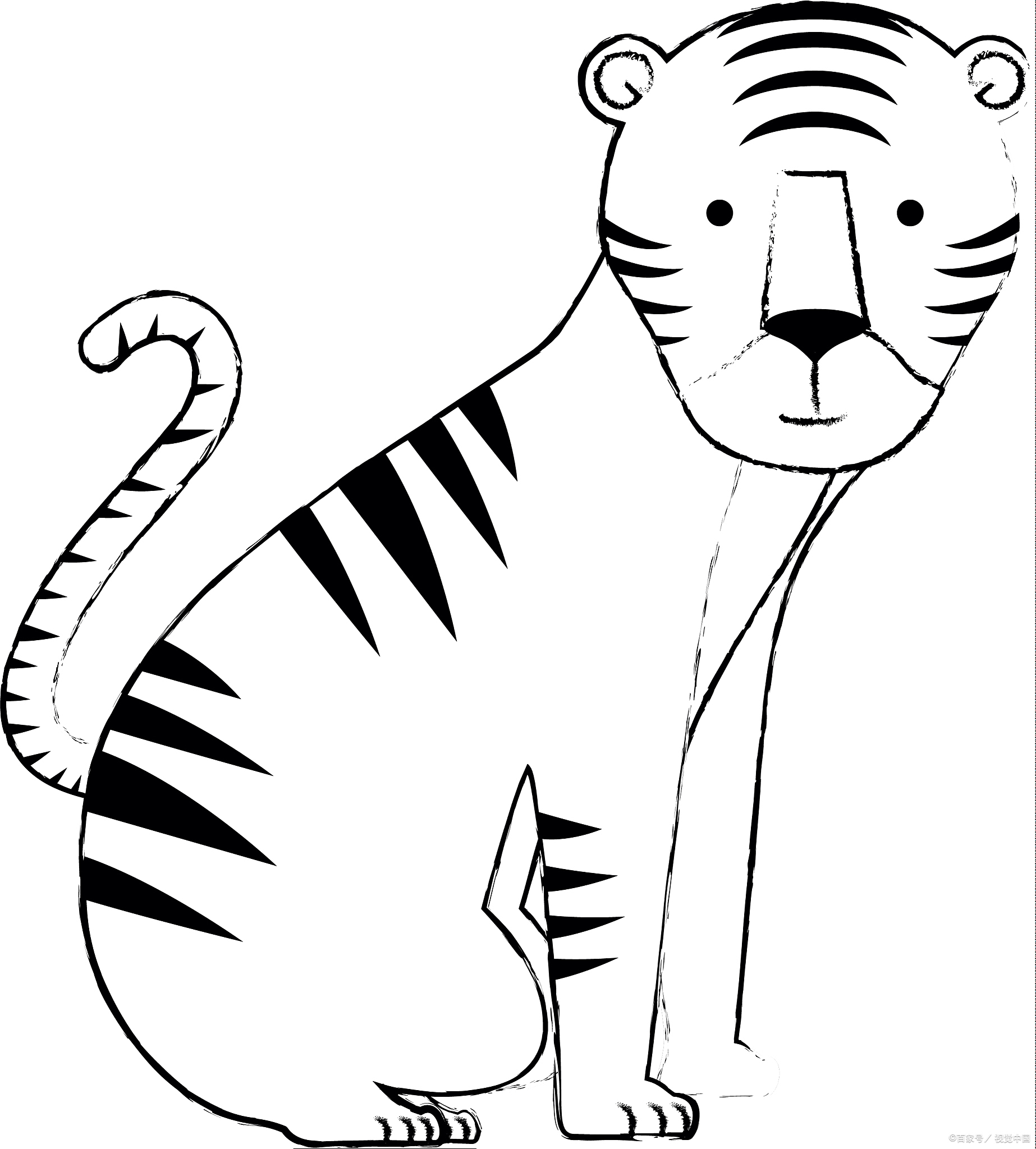 嘿,小伙伴们,是不是对画老虎简笔画既好奇又有点小紧张呢?