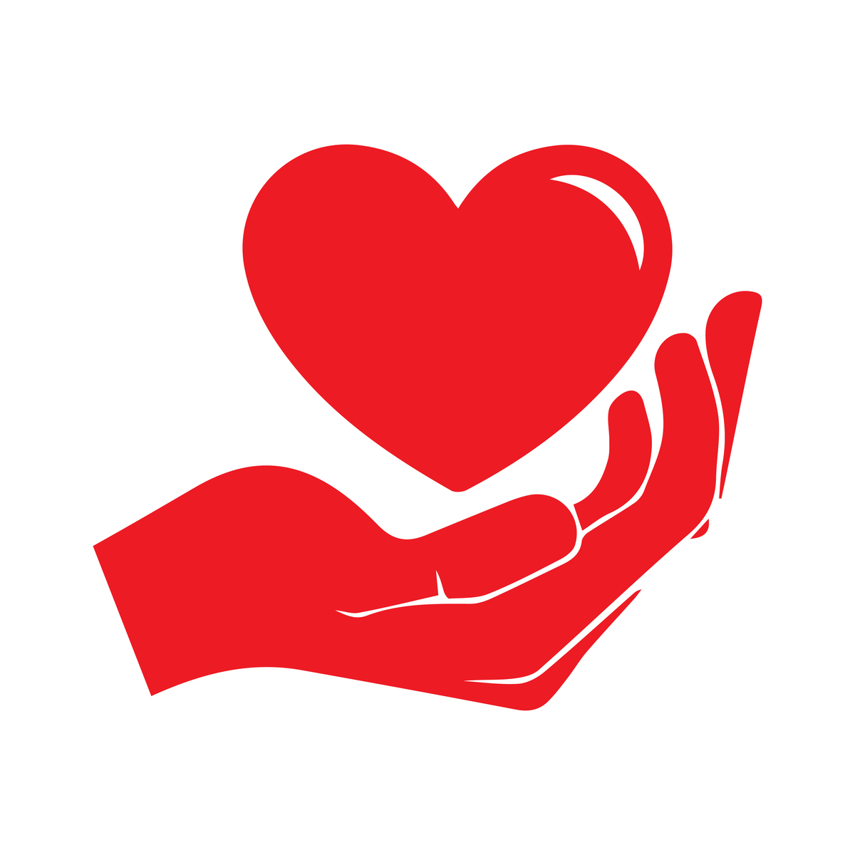 图表现同情的符号图案出院爱心图片张开的手掌托举红心 图标ppt手心