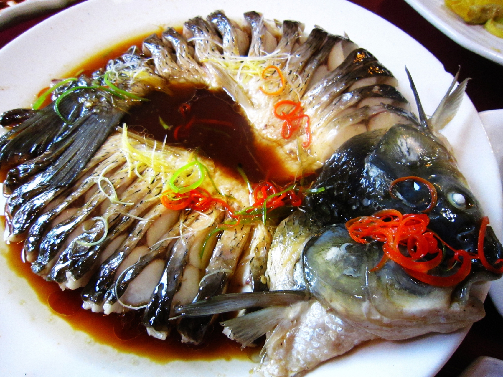 清蒸鲤鱼,源自中华美食的瑰宝!鲜嫩口感,丰富营养于一身.