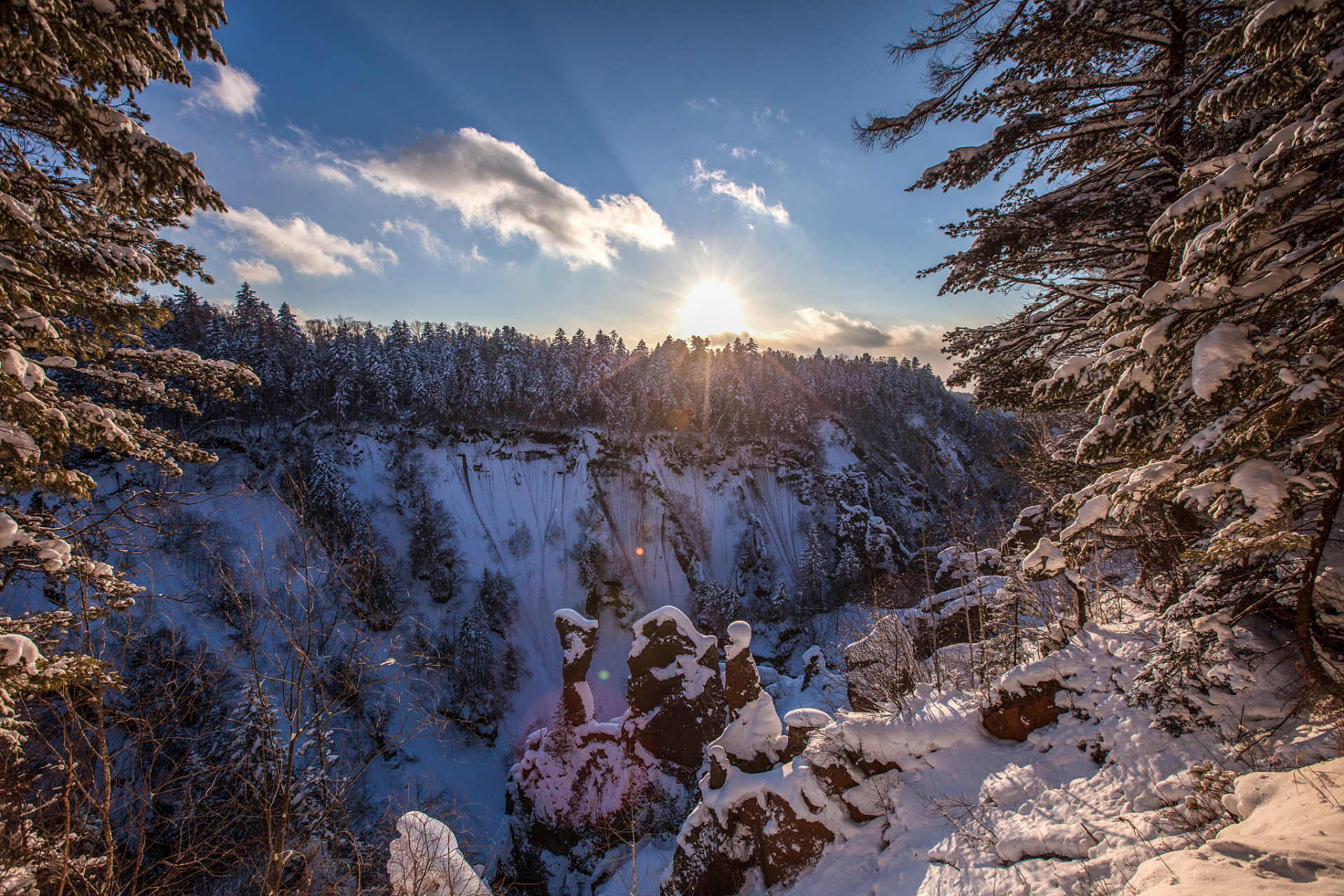 长白山雪景 摄影图片