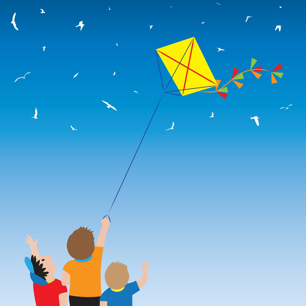 周末休息,儿子在公园放风筝,一直都无法成功,老公看到了,便主动提出:"