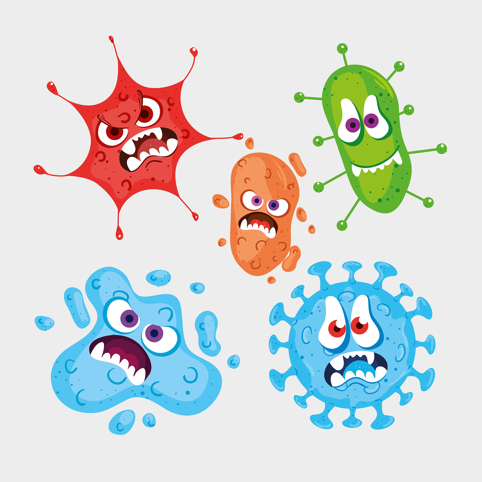 细菌感染卡通图片