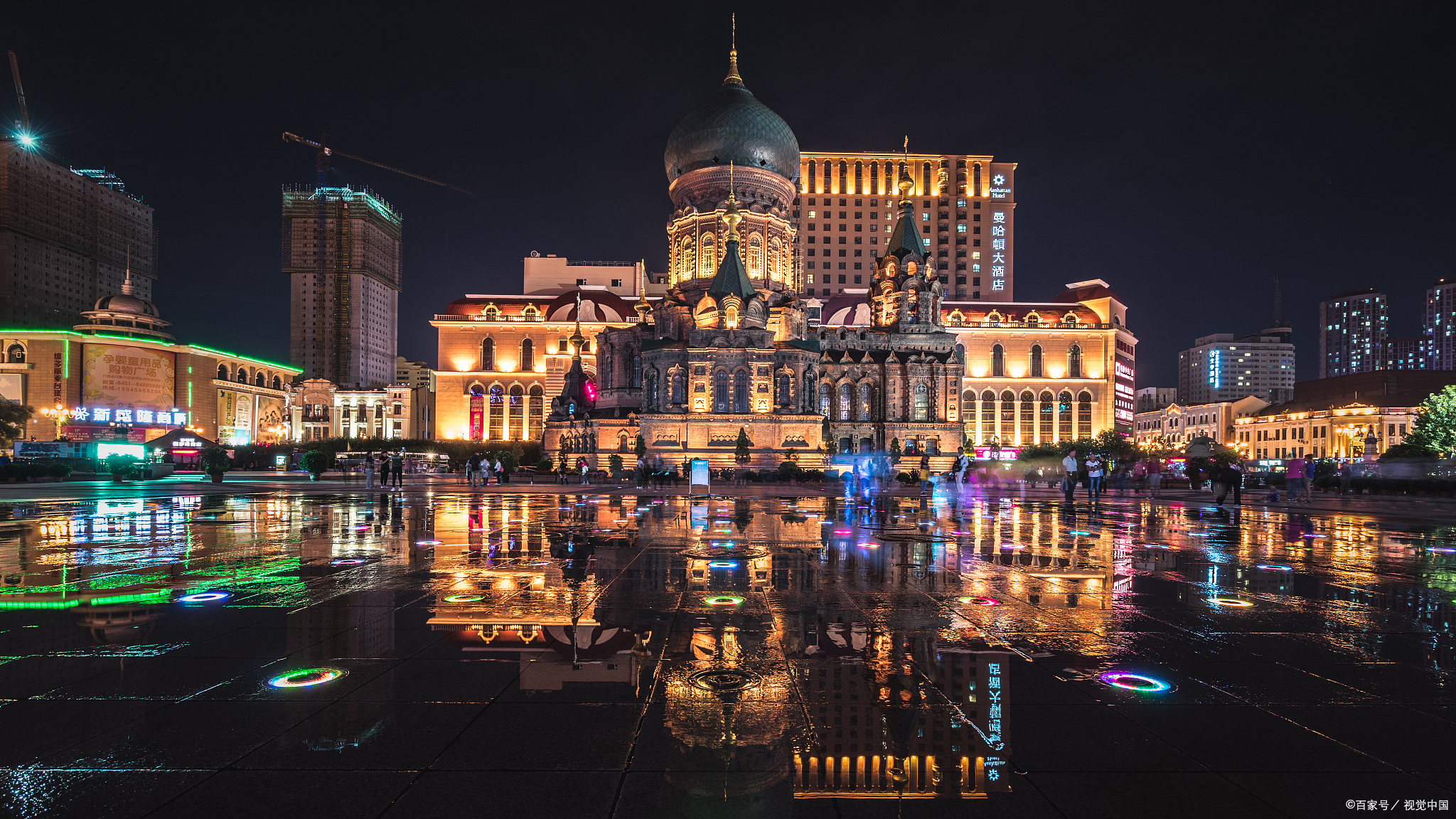 哈尔滨夜景真实图片