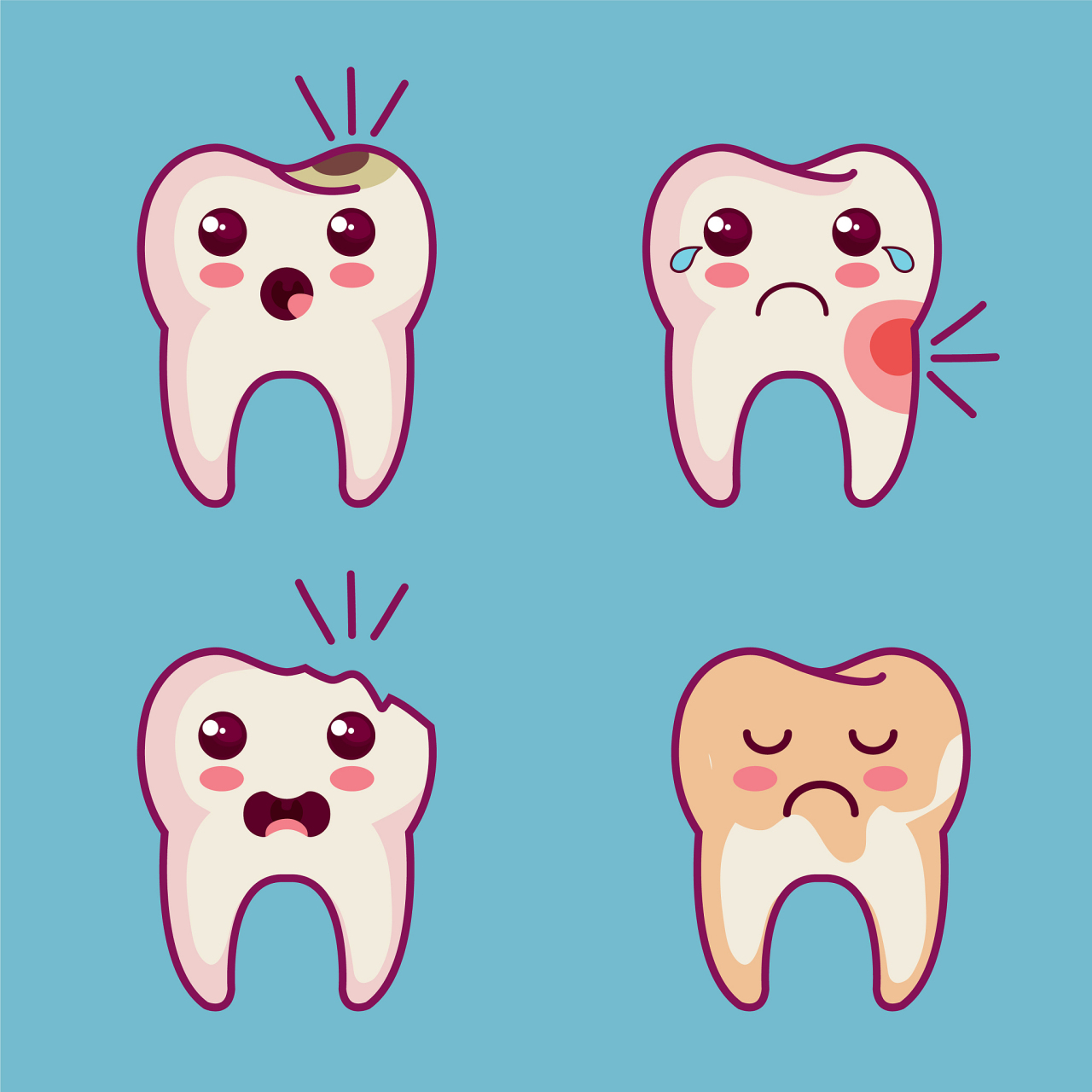 牙齿坏掉的图片卡通图片