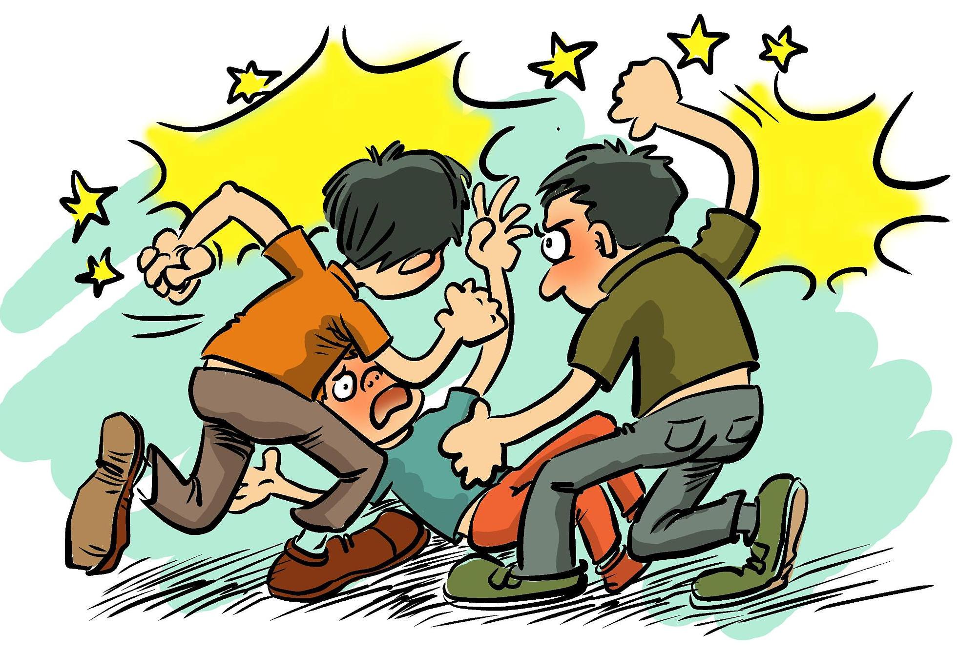 保持理智拒绝斗殴很重要哦～毕竟维护社会和谐安全还得靠大家共