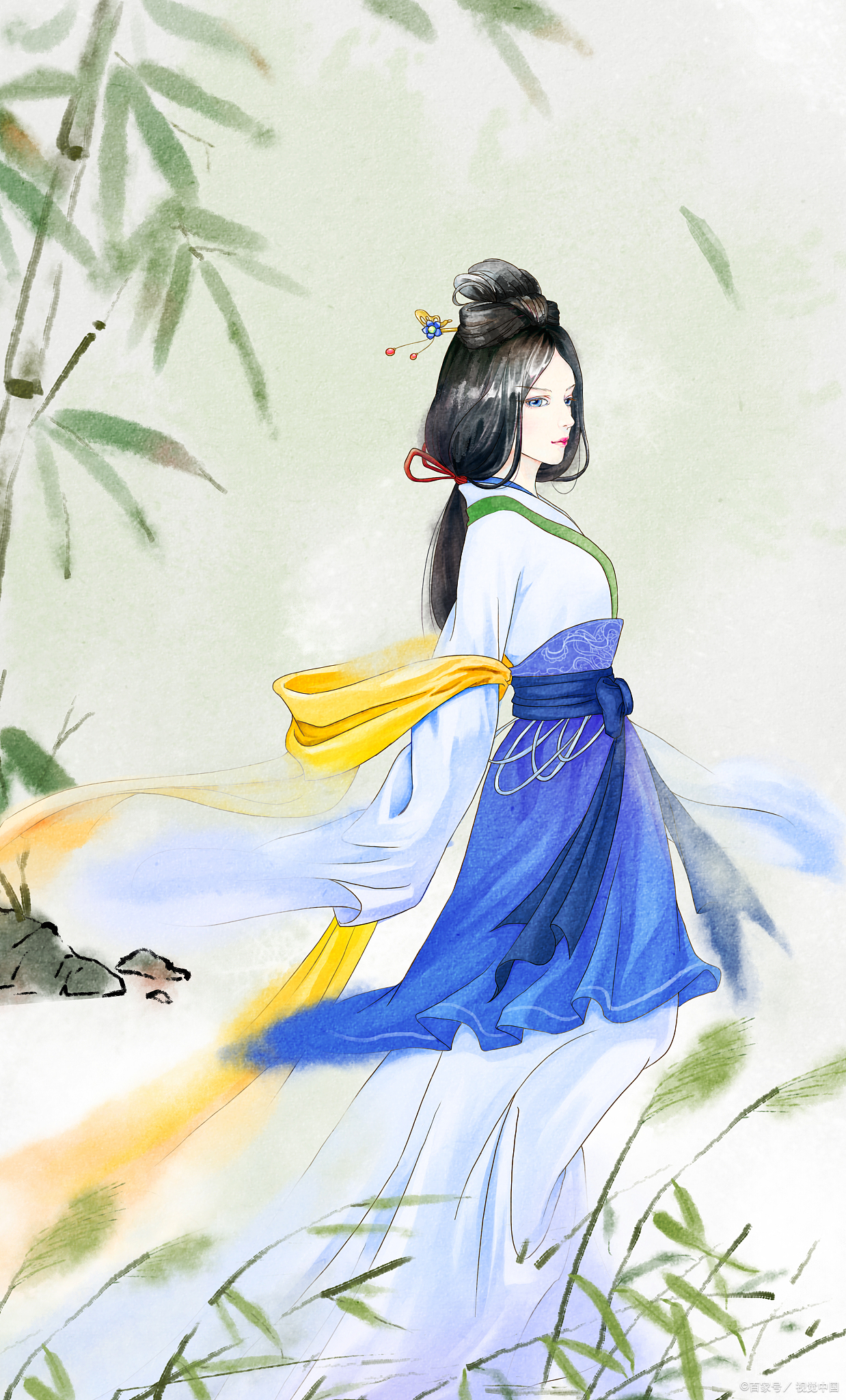 动漫人物图片古典简单动漫人物古代修行女图片中国古代 图标古典绘画