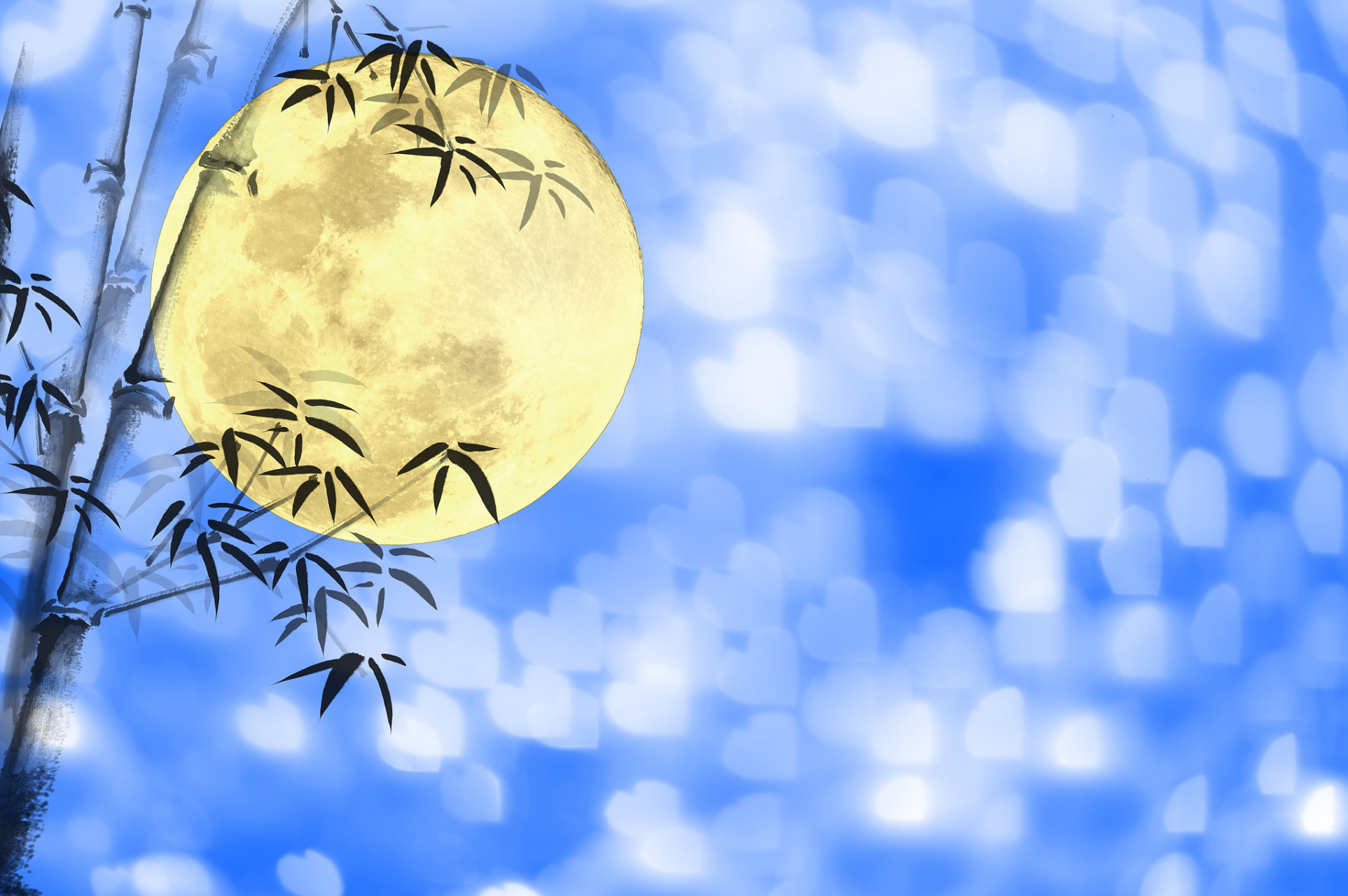 月光如洒,萦绕在我身旁, 明月高挂,如同你挂在我的心上.