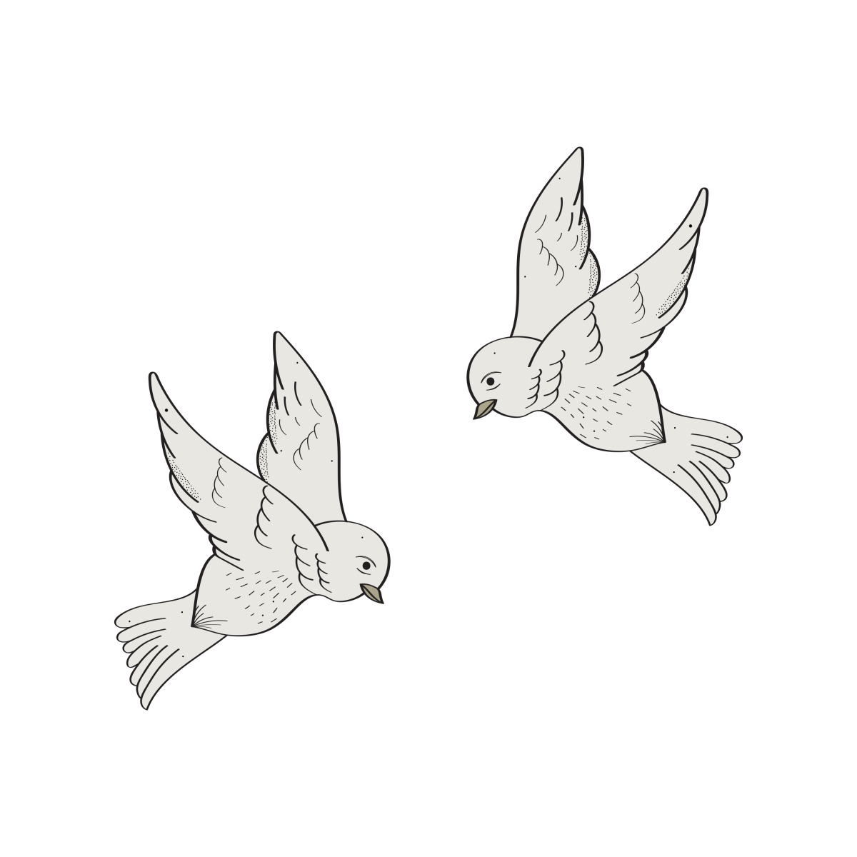 手绘鸟类矢量设计.