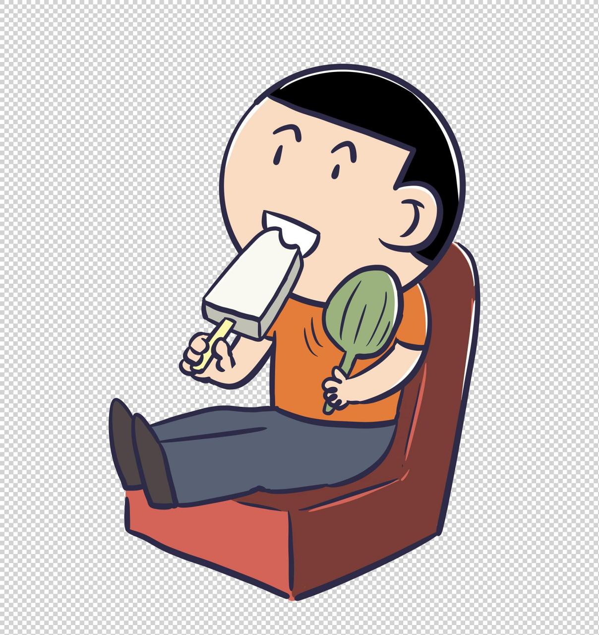 我问:"吃雪糕吃的?"