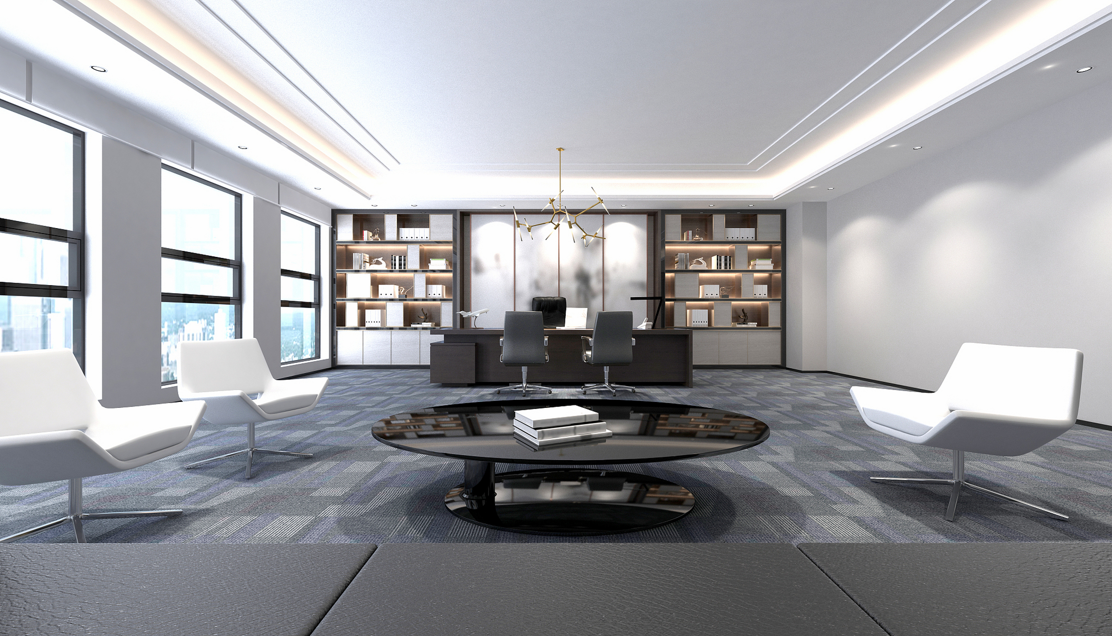 我们在设计董事长办公室时,风格的选择很重要.