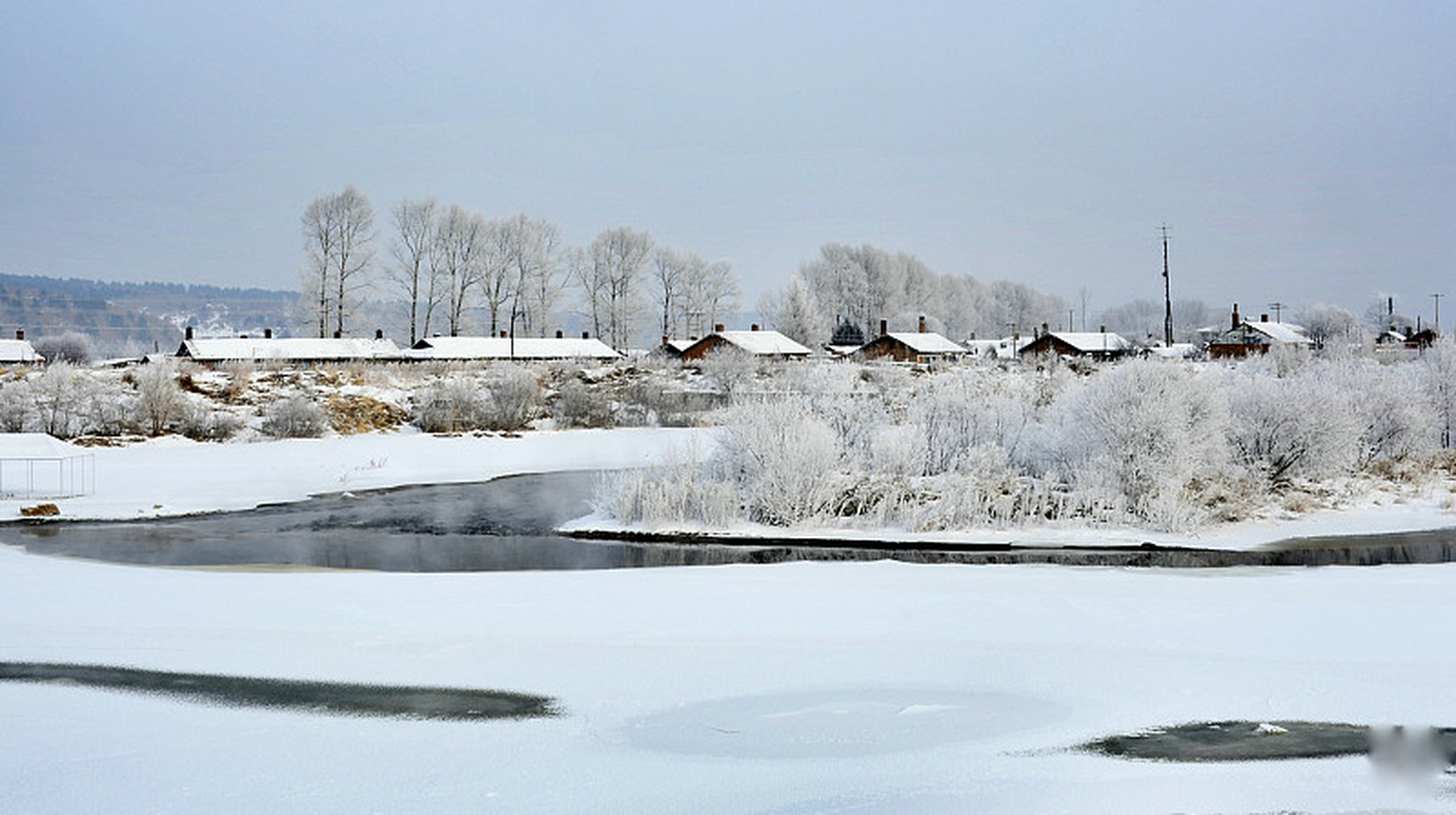 黑龙江农村雪景图片