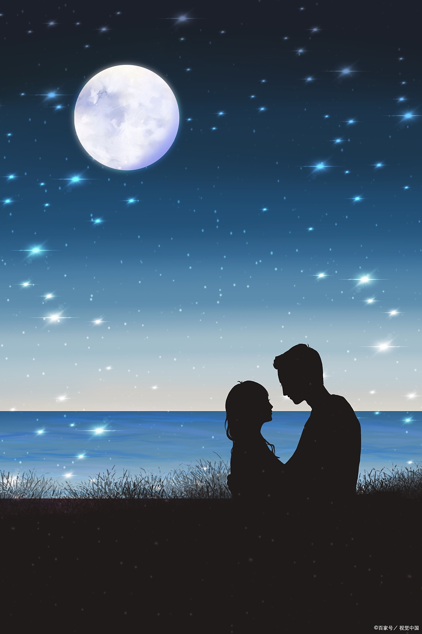 我们的爱情,只能在黑夜里悄悄绽放 因为,爱情  晚上夜晚情侣背影图片