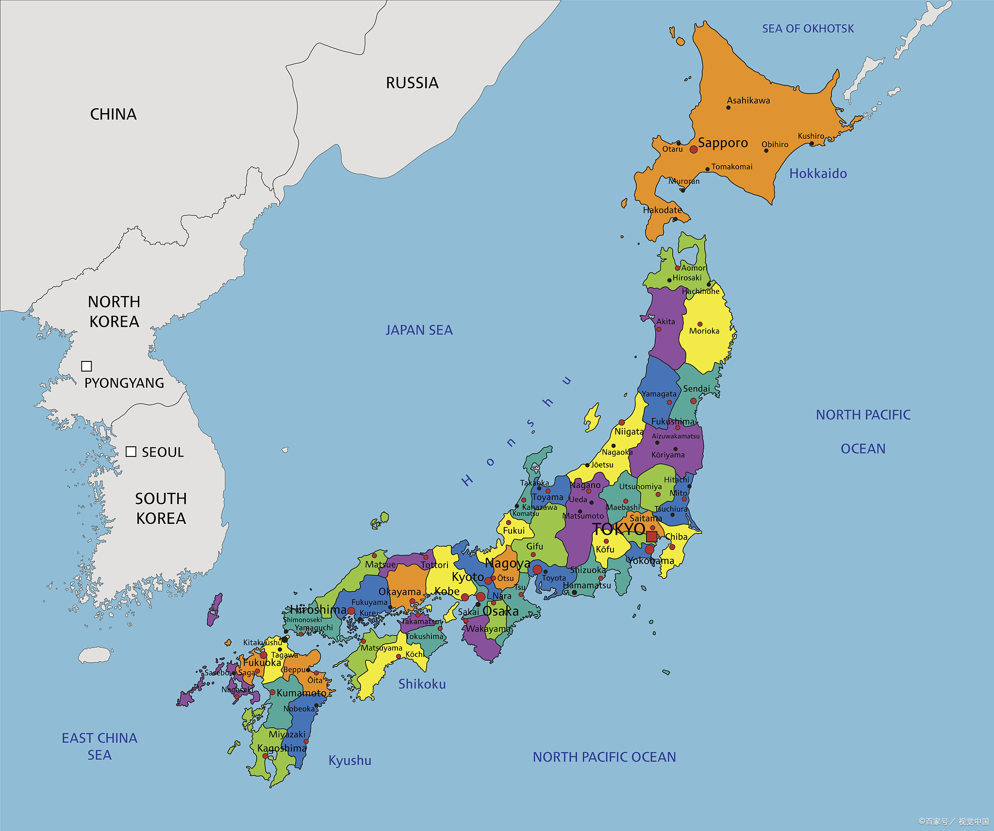 日本地理分区图图片