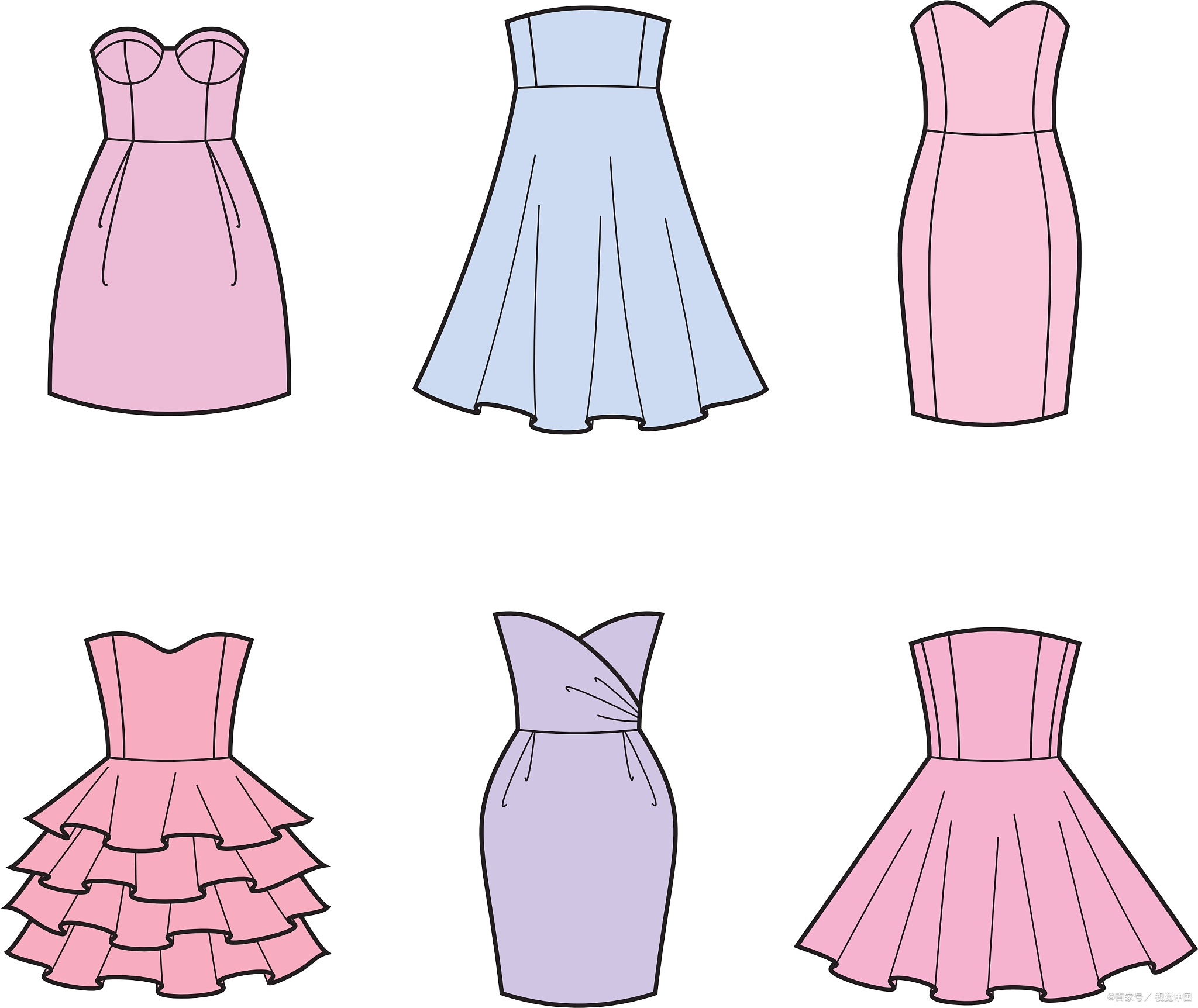 只需四步,教你画出基础款裙子简笔画,超详细步骤解析