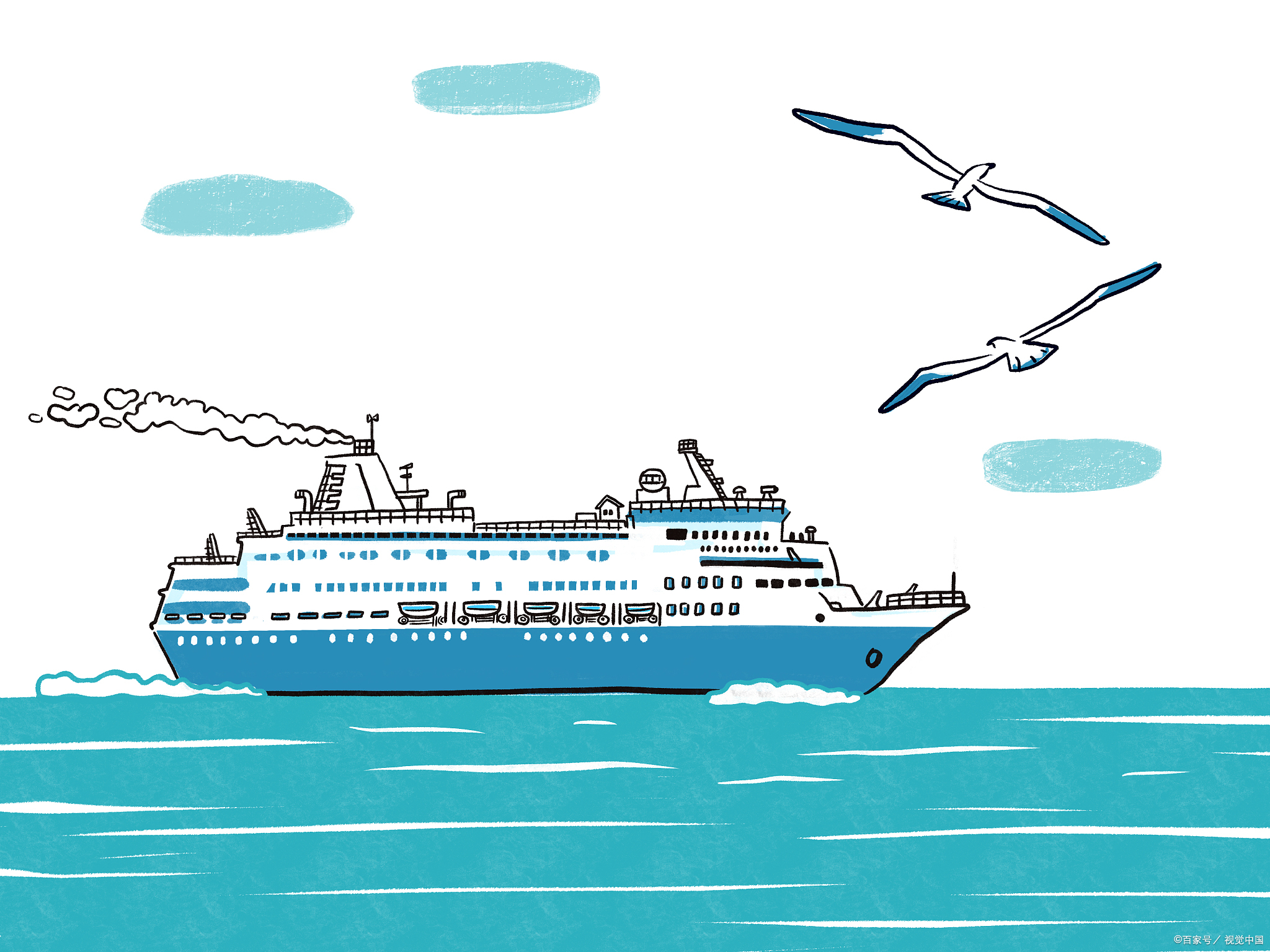游轮简笔画怎么画:海上旅行的艺术再现,游轮简笔画的创作技巧