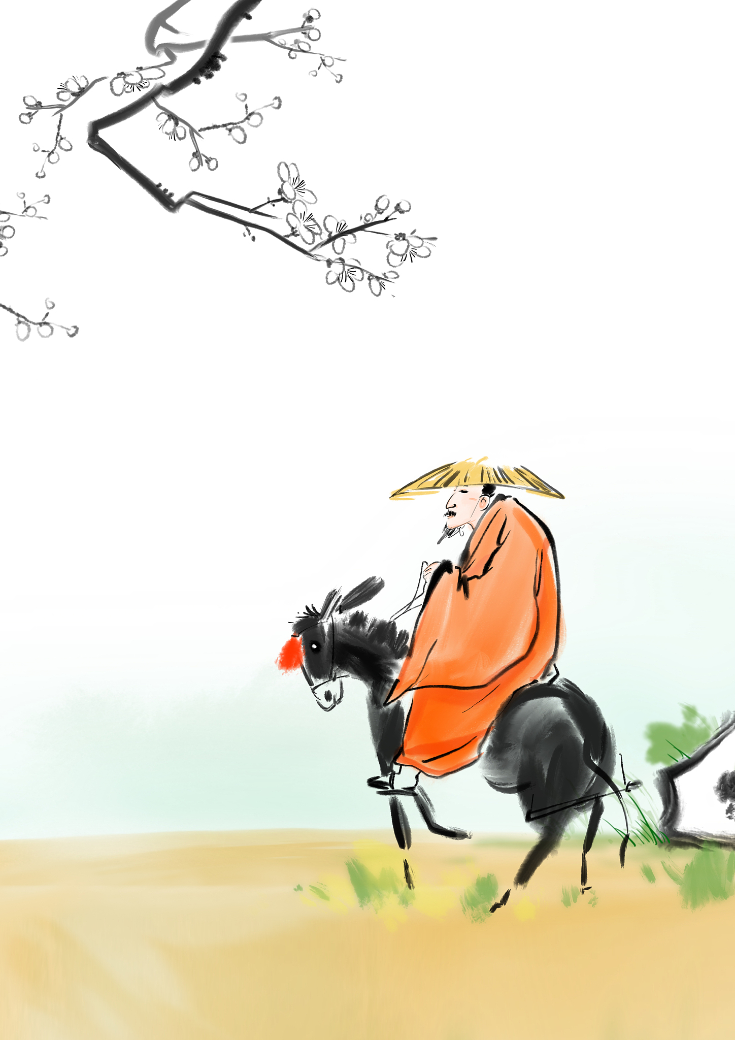 师父携他至集市,见马被陌生人牵着