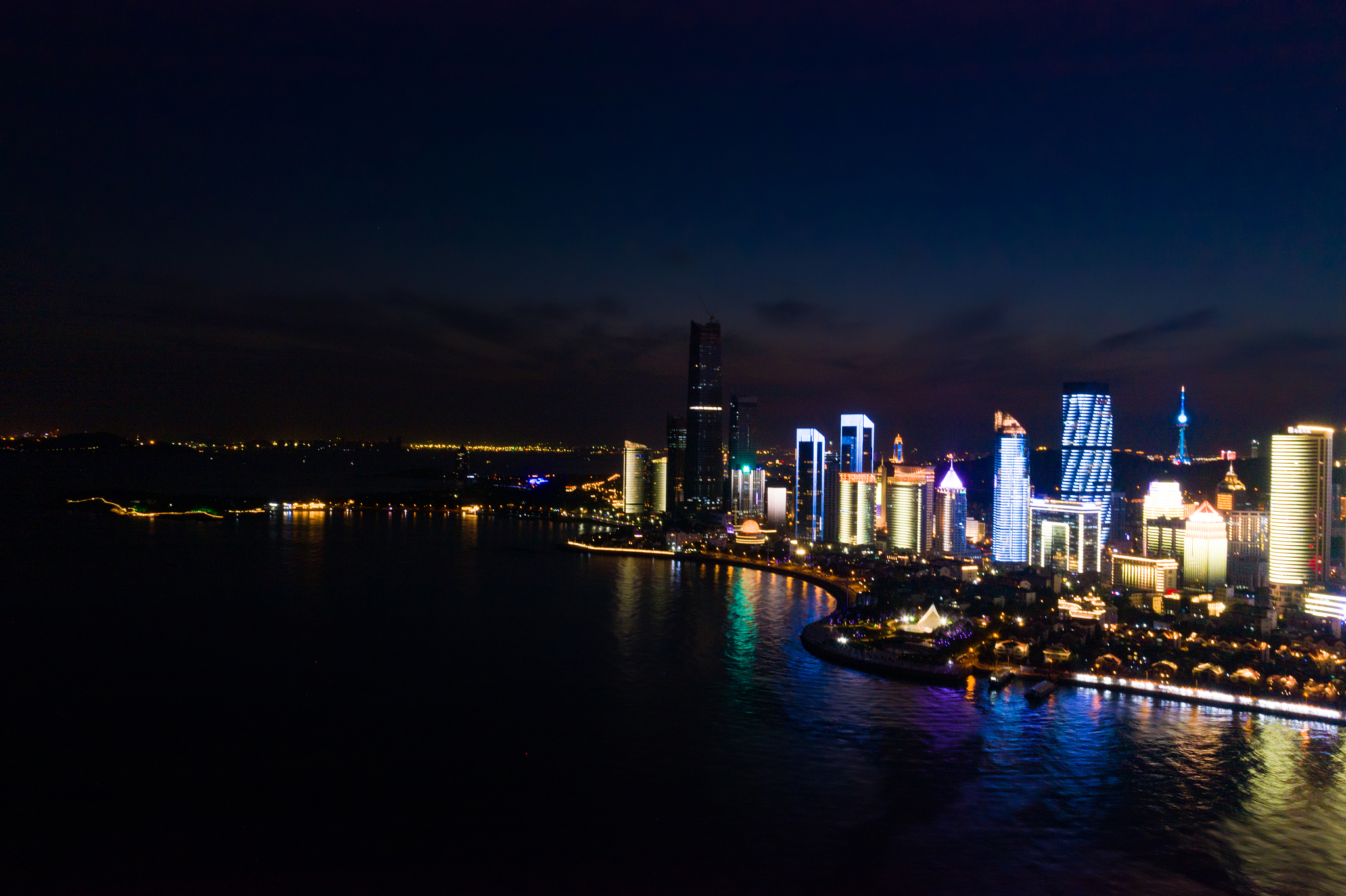 秋日的青岛青岛五四广场夜景如何?