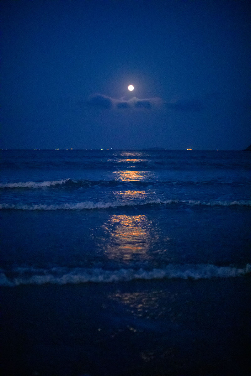 春江潮水连海平,海上明月共潮生