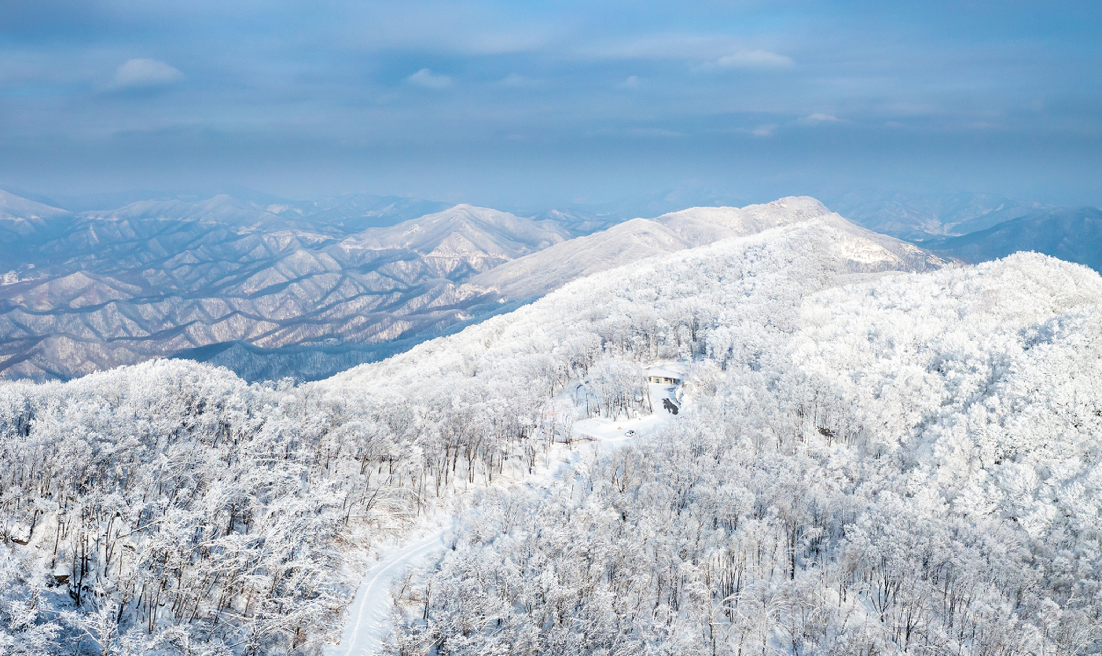 岭头飞雪日图片