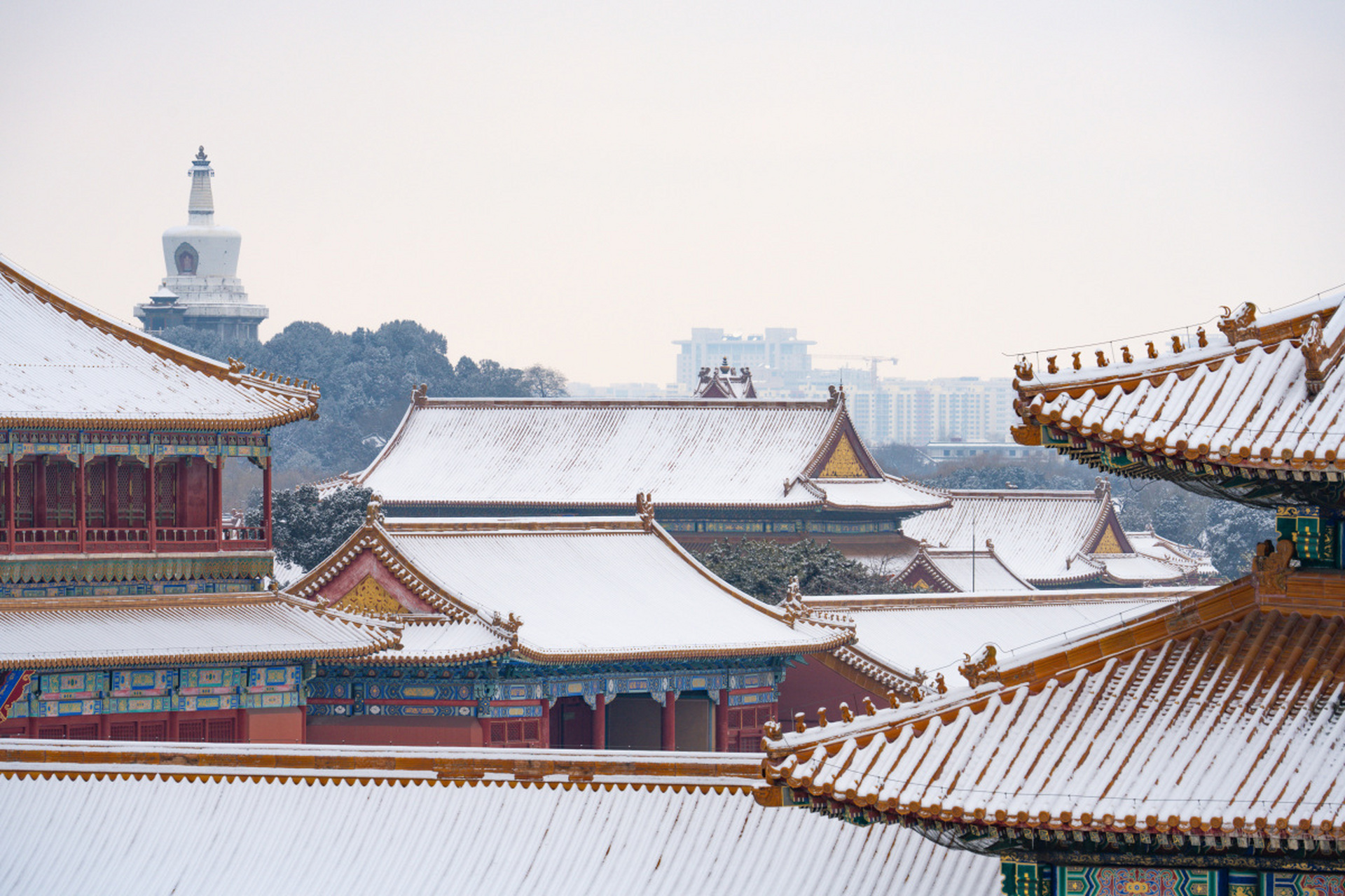 电脑壁纸故宫雪景图片