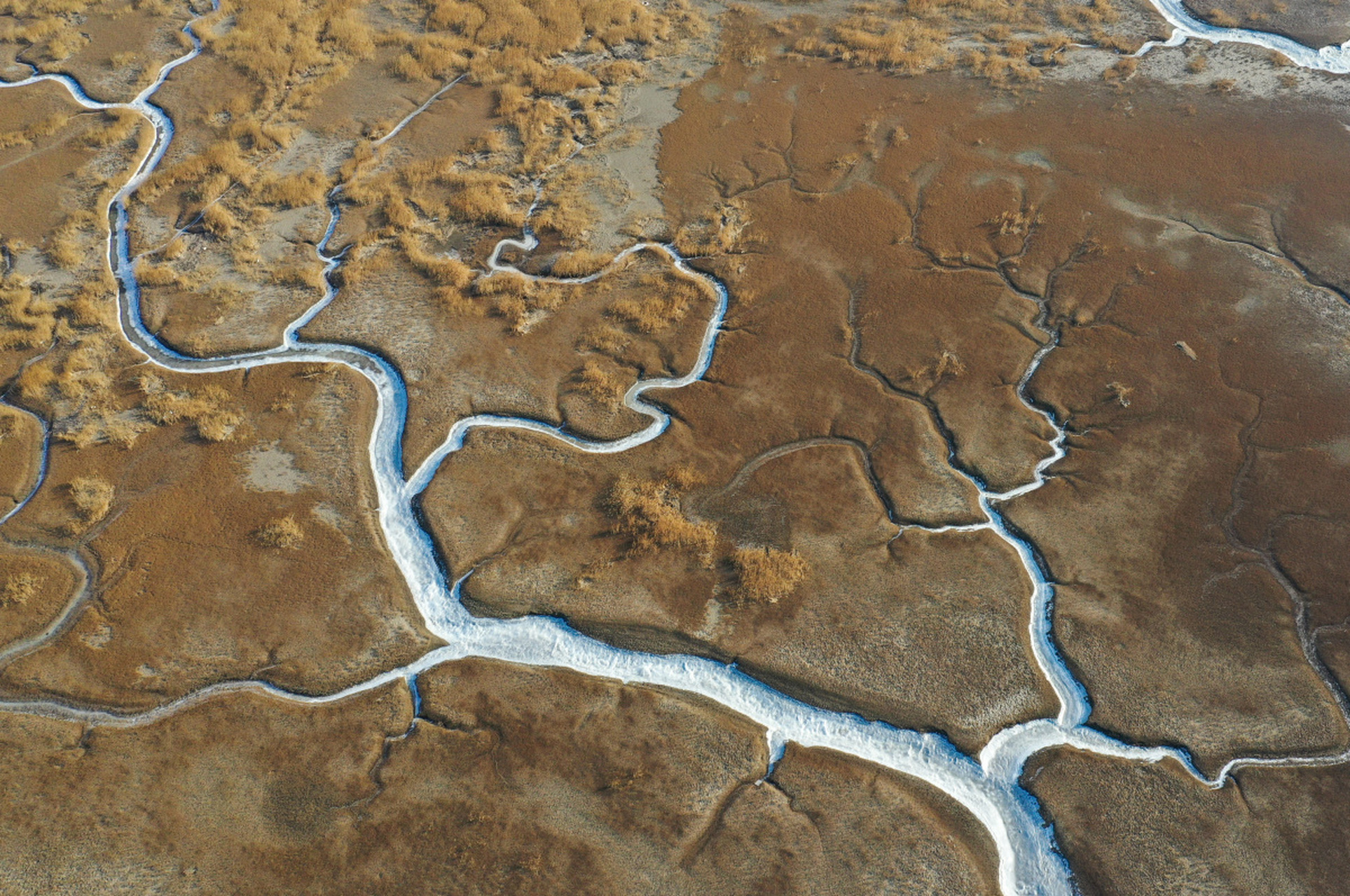 国内文旅# 辽宁湿地口,蜿蜒曲折的河流9015如同脉络般分布,一同