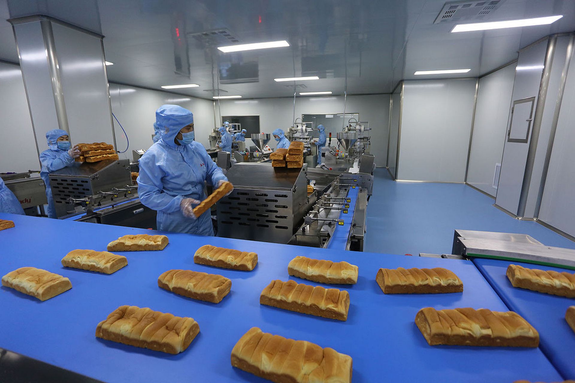 冷却车间# #食品# #食品安全# #微生物#  吐司面包在生产过程中,为了