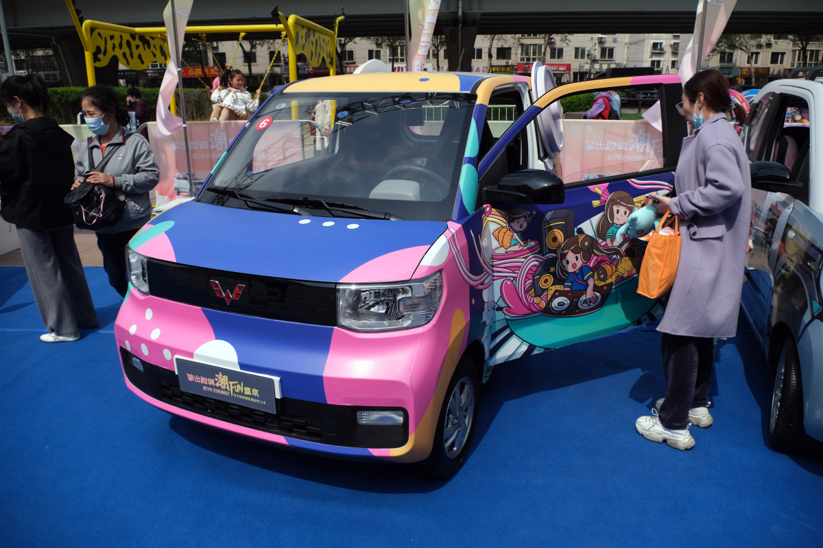 新款五菱宏光mini ev马卡龙官图发布,造型更呆萌可爱