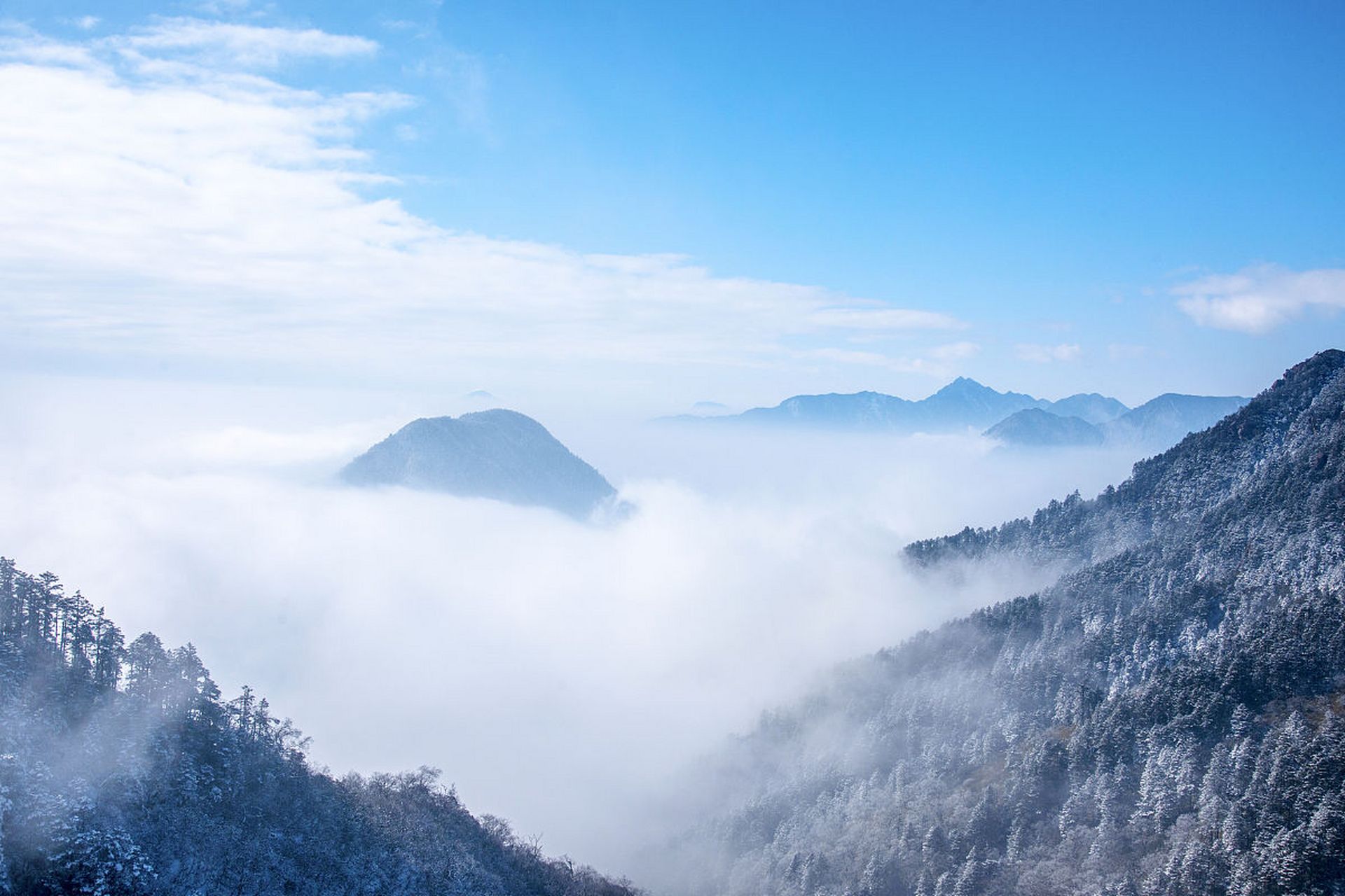 西岭雪山,离成都市区仅有95公里,位于成都大邑县境内.