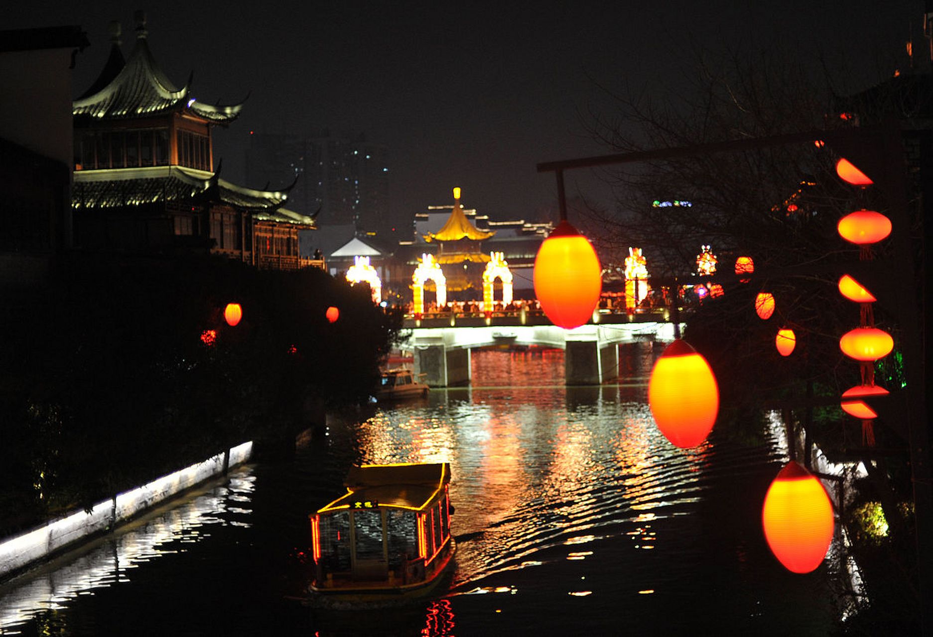 秦淮河夜景图片 夜色图片