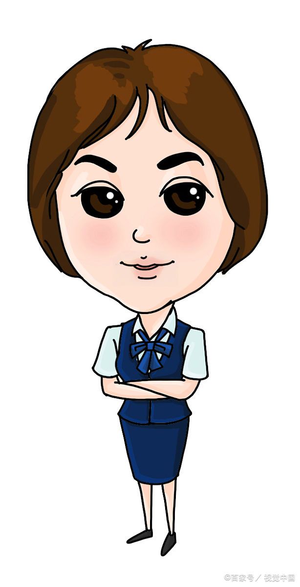 的品牌包店柜姐的简笔画女行长卡通王女士普通居民卡通形象柜员q版