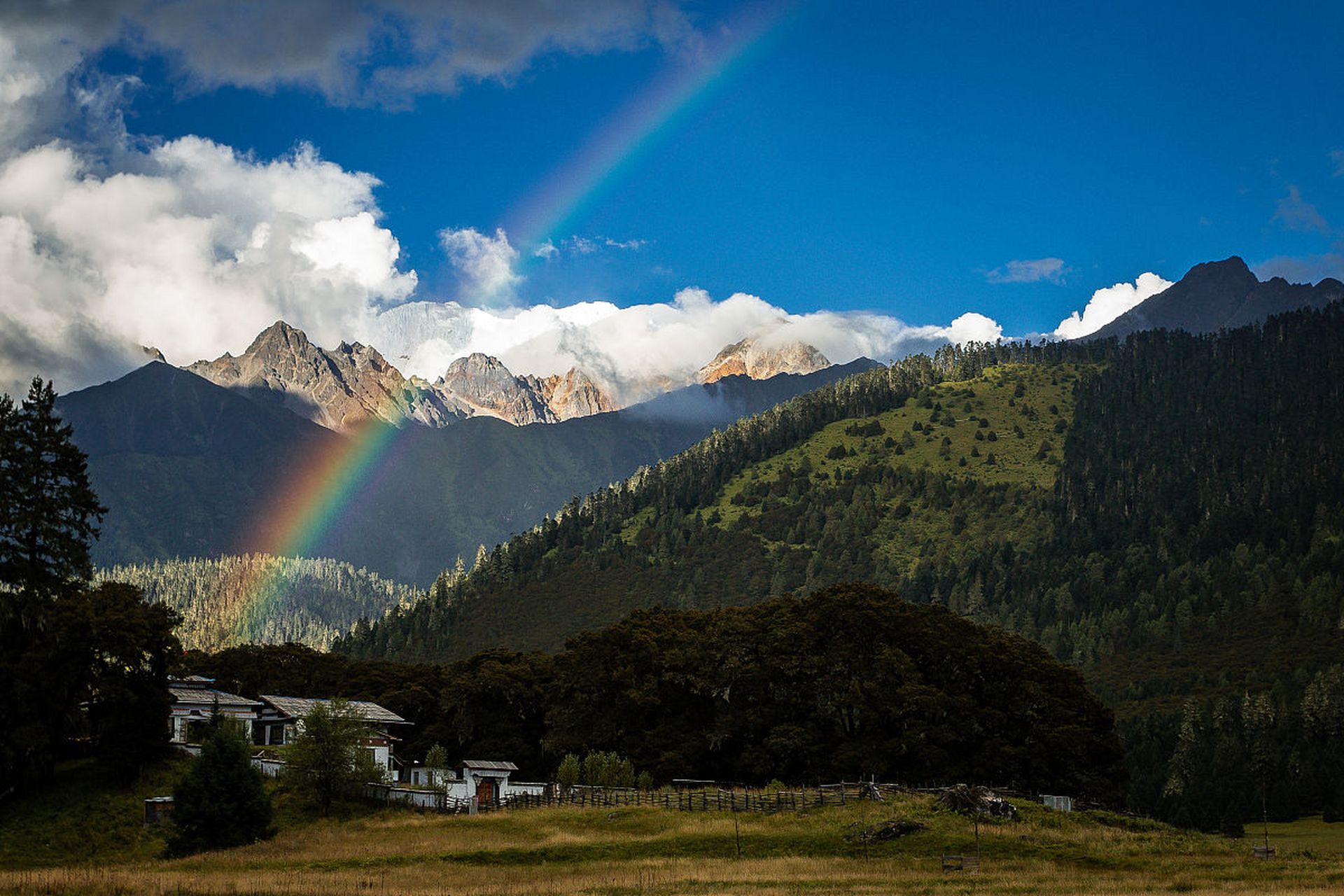 当雨过天晴,她便在蓝天白云间轻轻绘出七彩的弧度,将绚烂的色彩洒向