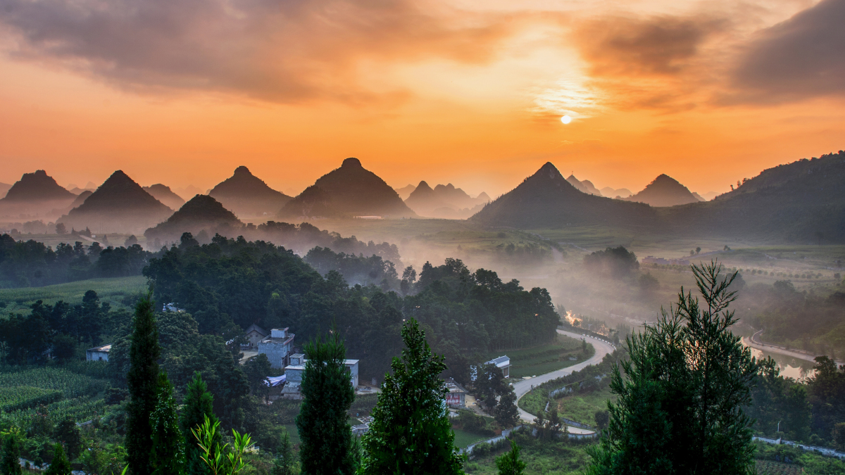 贵州景区双乳山图片