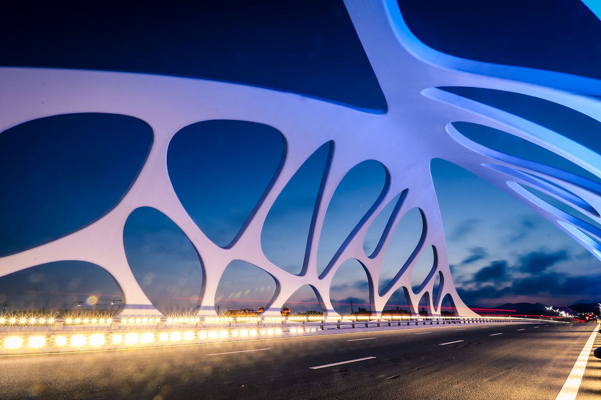 我曾经听闻过青岛珊瑚贝桥的美丽,也亲身体验了这座令人惊叹的大桥.