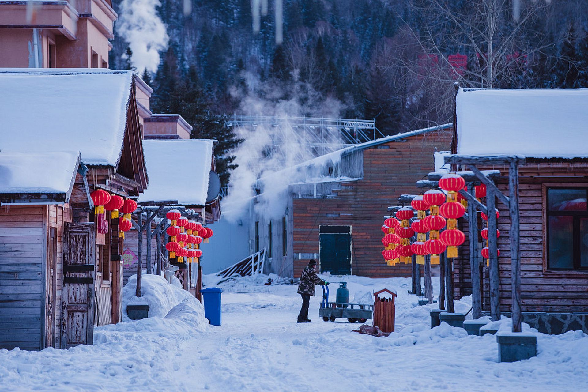 牡丹江雪景图片