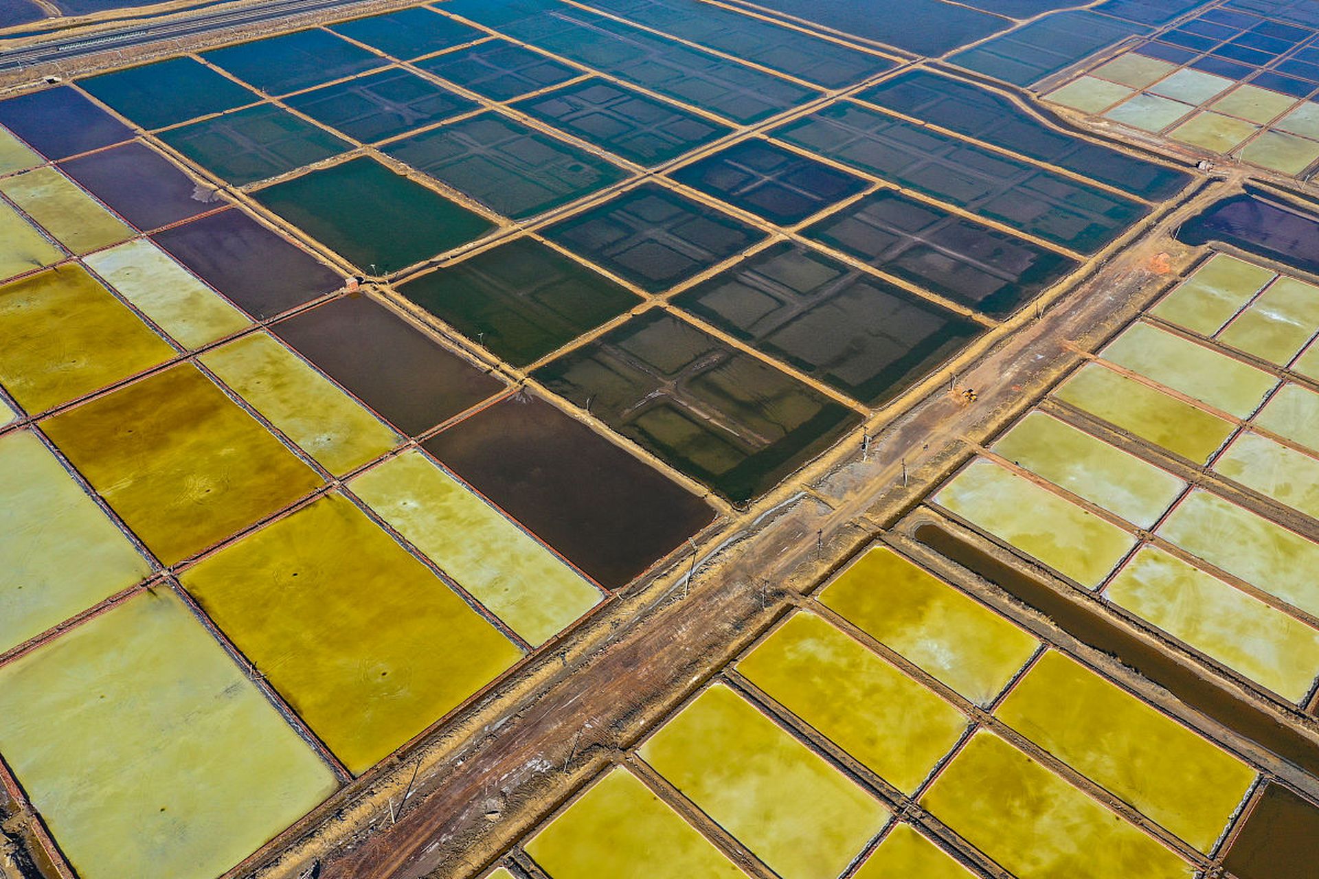 江苏盐城——盐田  江苏的滨海平原区域由近两千年来海岸不断向外淤涨