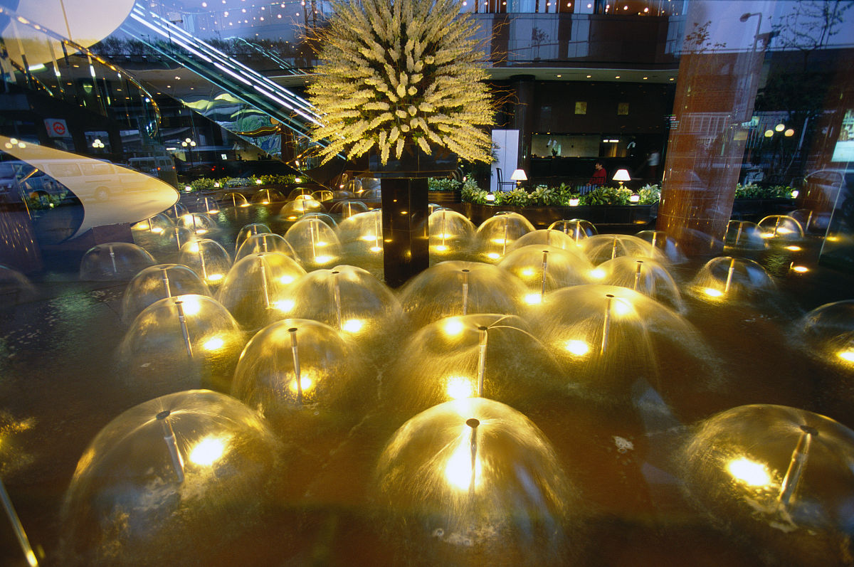 酒店门口喷泉叠水设计施工