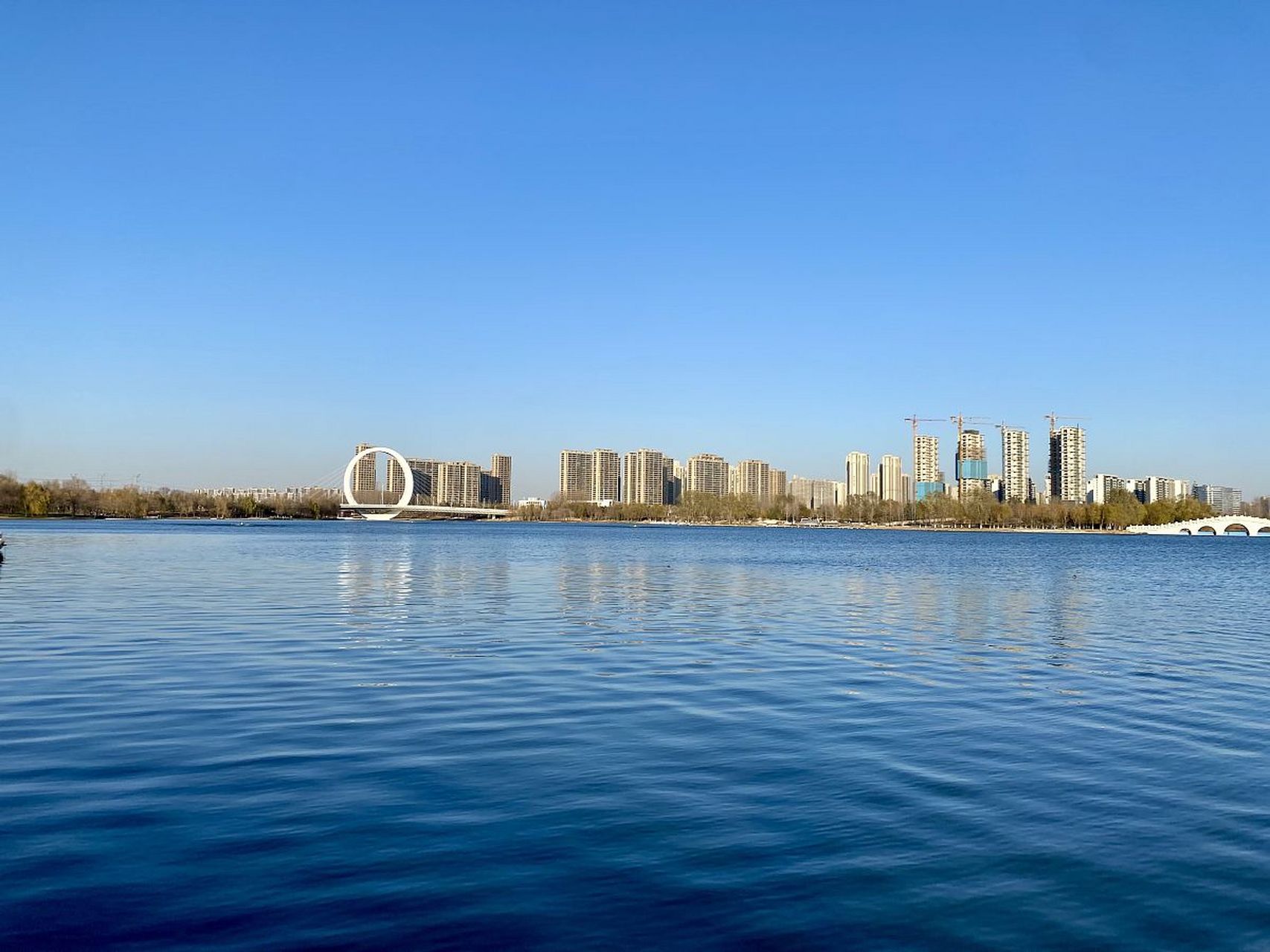 进入如意湖景区,我被其如诗如画的景色所吸引