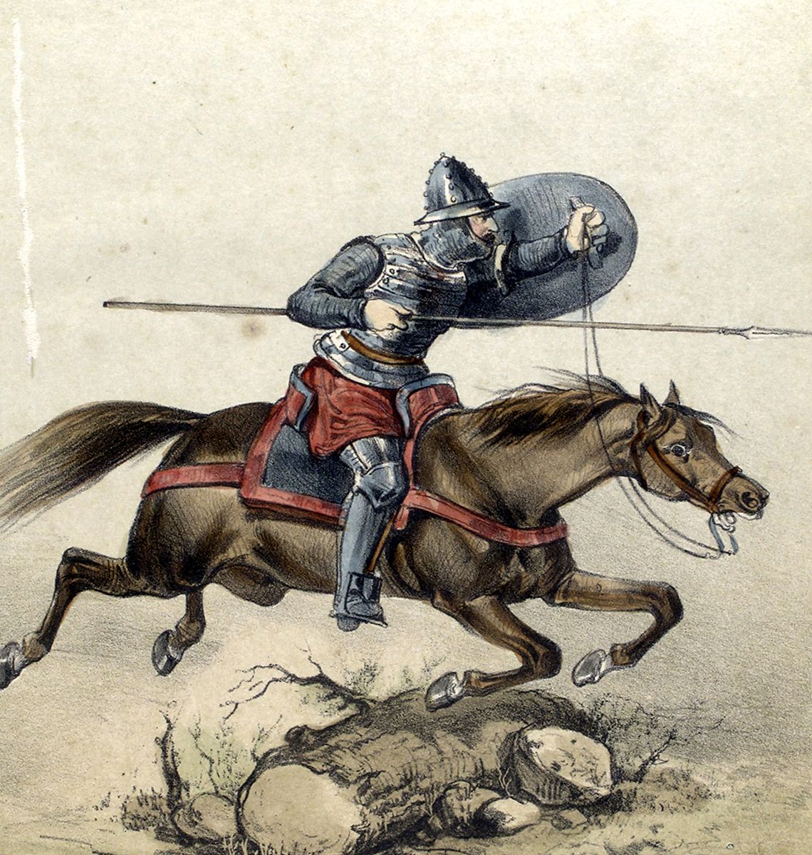 在后来的发展过程中,马蹬逐渐被改进并传播到欧洲,成为中世纪骑士常用